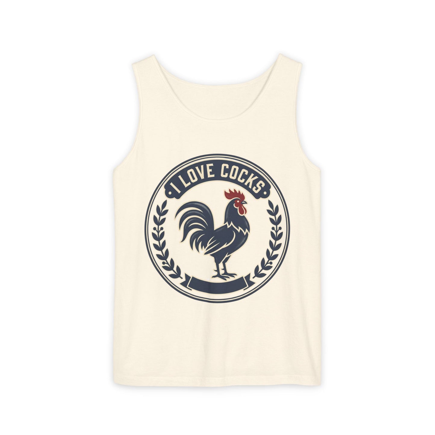 I Love Cocks Rooster Tank — Vintage Farmyard Graphic Tank Top