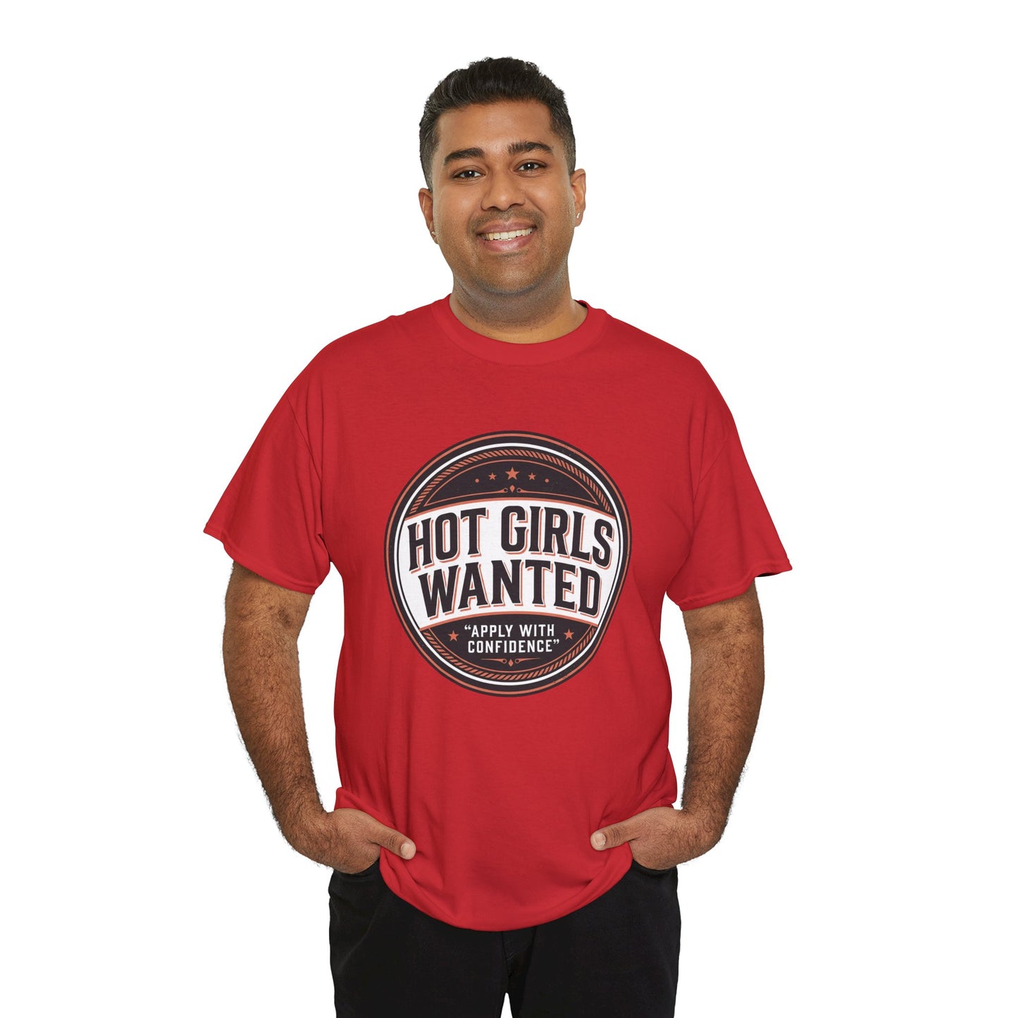T-Shirt — "Hot Girls Wanted" Retro Badge Tee