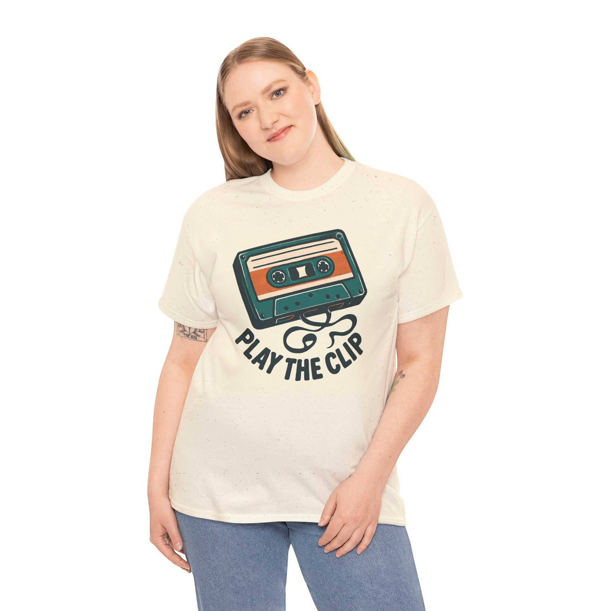 Cassette Tape 'Play the Clip' T-Shirt — Retro Music Tee Printify