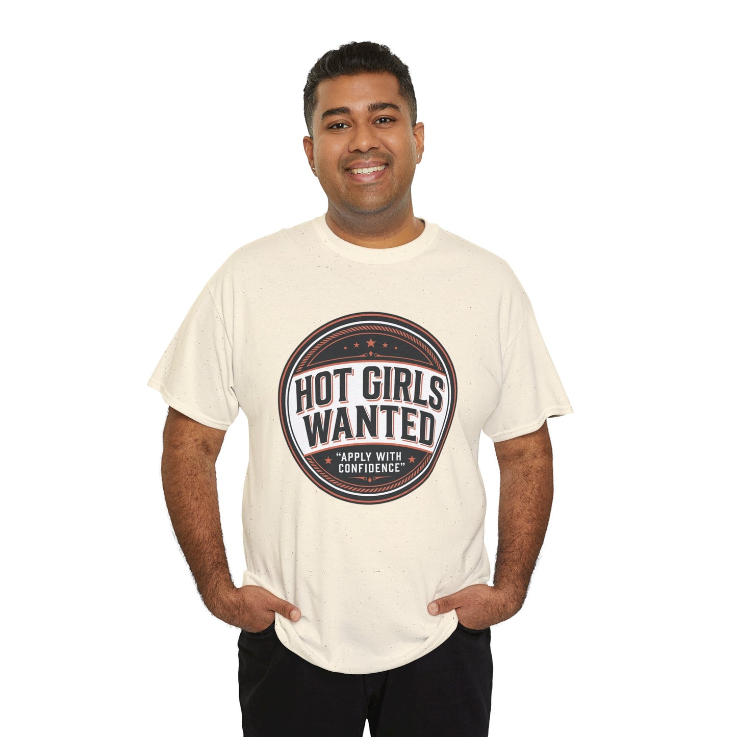 T-Shirt — "Hot Girls Wanted" Retro Badge Tee