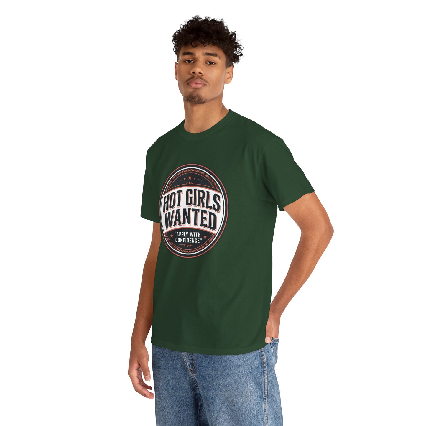 T-Shirt — "Hot Girls Wanted" Retro Badge Tee