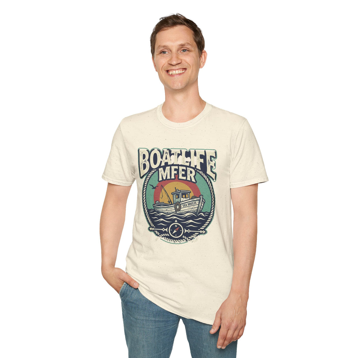 Boat Life T-Shirt – Vintage Fishing Boat Graphic 'Boat Life MFER' Tee