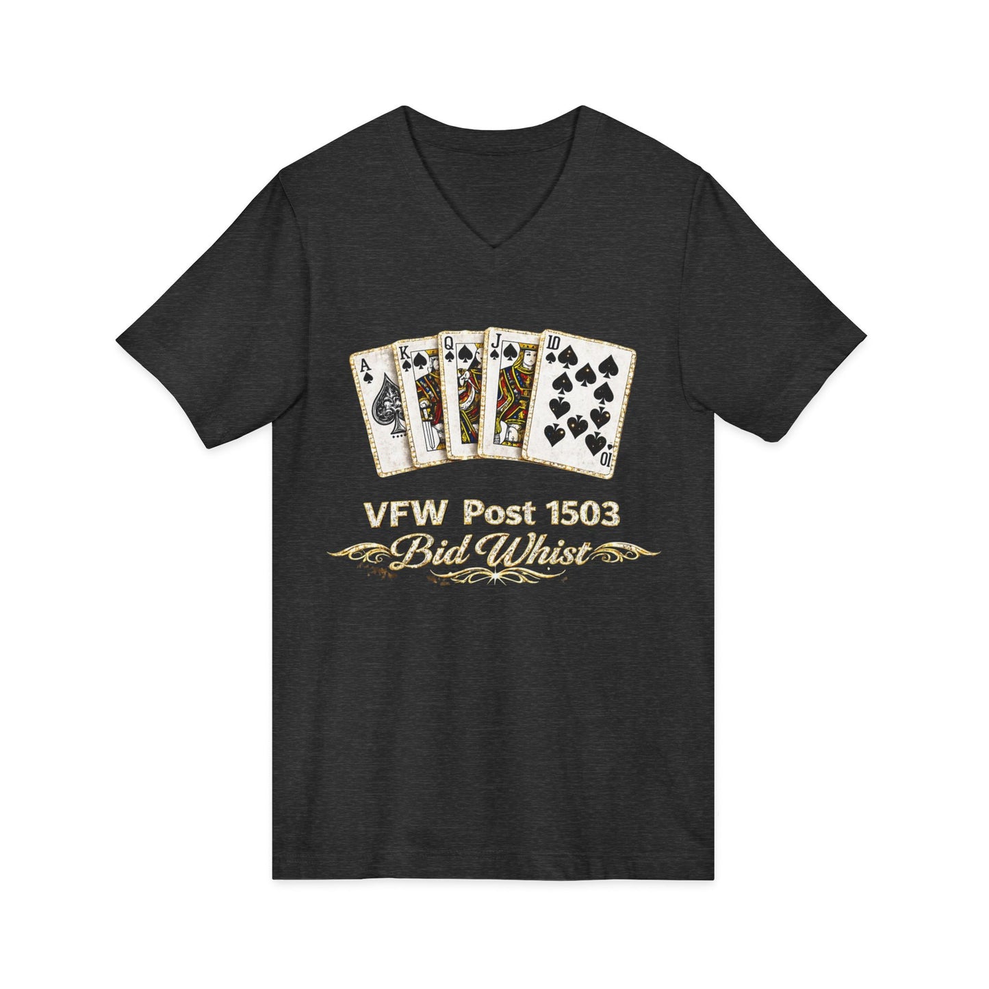 VFW Post 1106 'Bad Beats' Poker Card V-Neck Tee