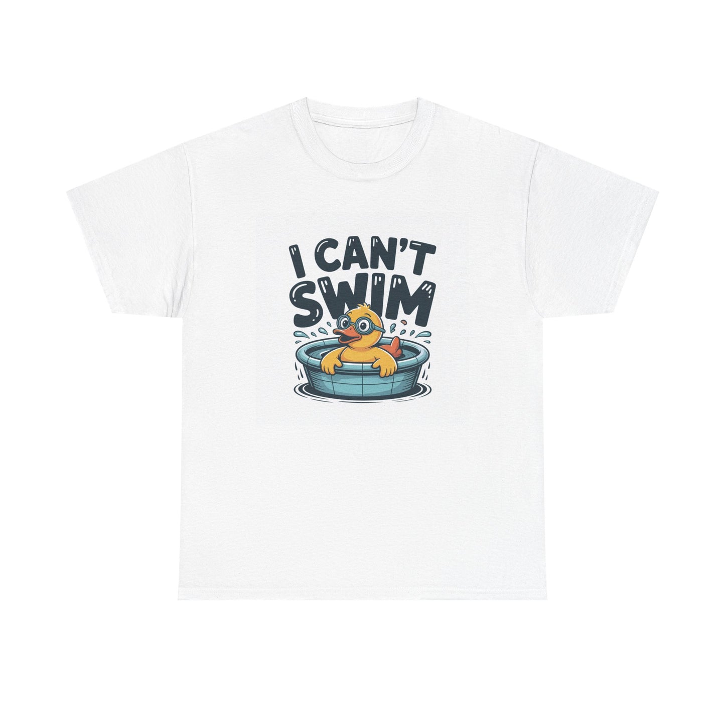 I Can't Swim Duck T-Shirt — Cute Funny Pool Float Graphic Tee