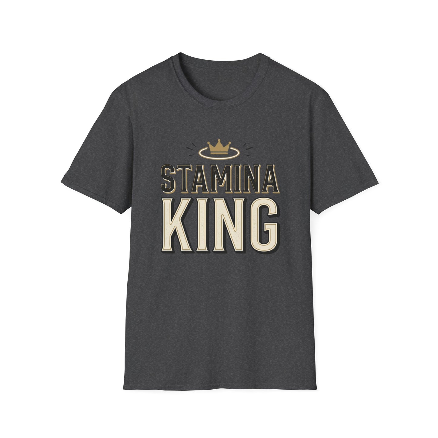 Stamina King T-Shirt — Bold Crown Fitness Tee for Workout Motivation