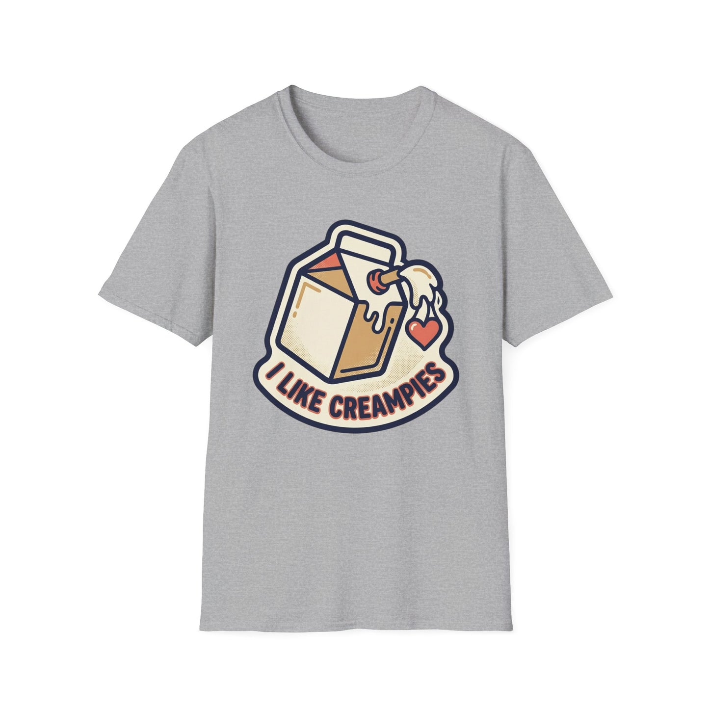 Cream Pie Cartoon T-Shirt — "I Like Creampies" Retro Milk Carton Graphic Tee