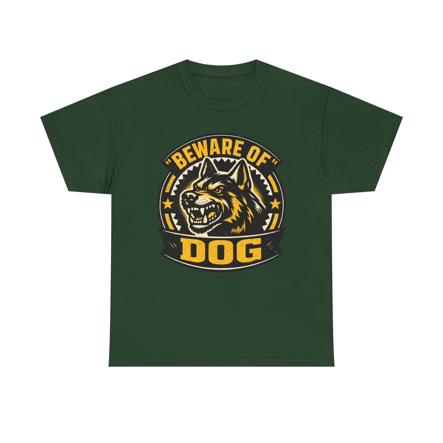 Beware of Dog T-Shirt — Retro Aggressive Dog Warning Graphic Tee Printify