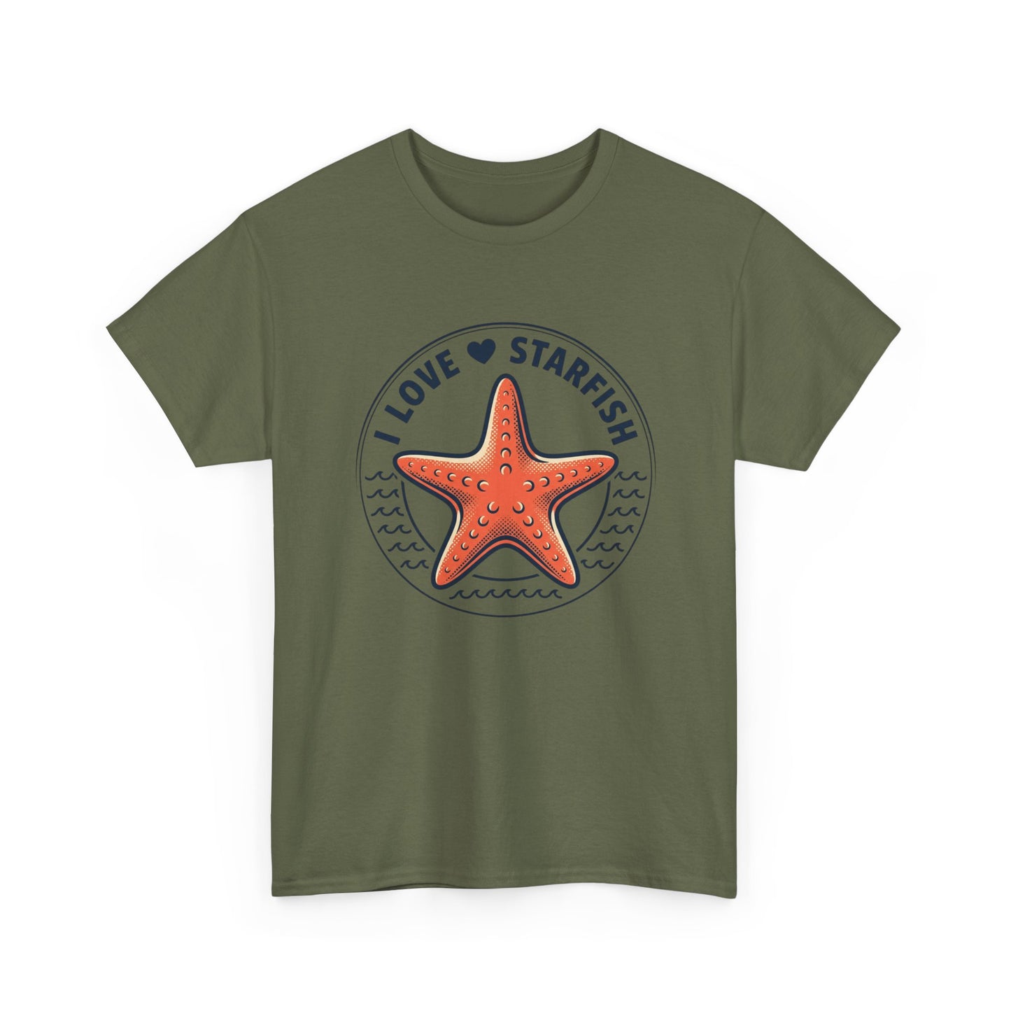 Starfish Tee — "I Love Starfish" Beach Graphic T-Shirt