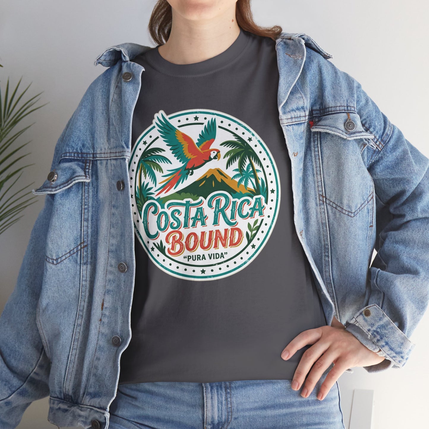 Costa Rica Bound T-Shirt — Tropical Parrot Travel Tee Printify