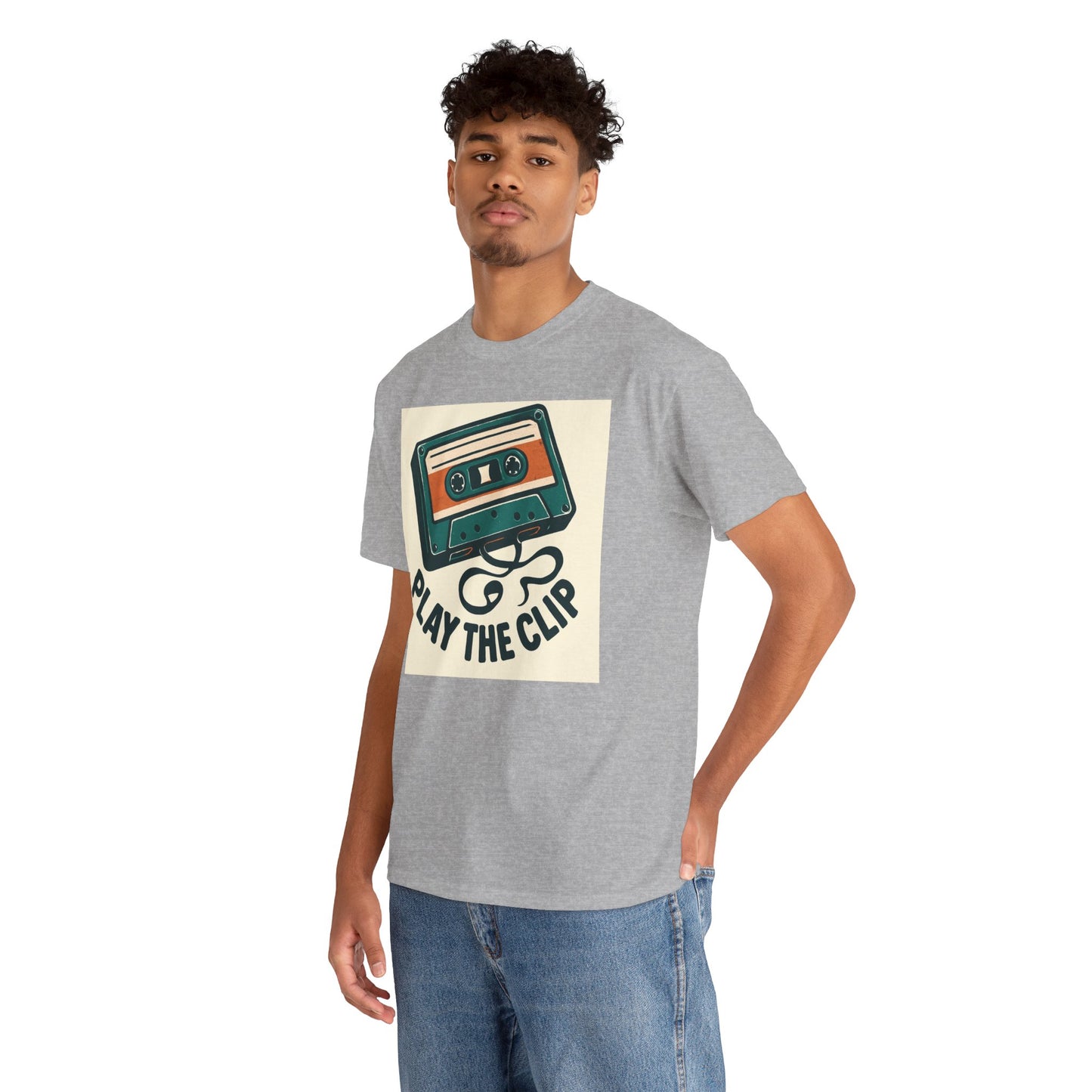 Cassette Tape 'Play the Clip' T-Shirt — Retro Music Tee Printify