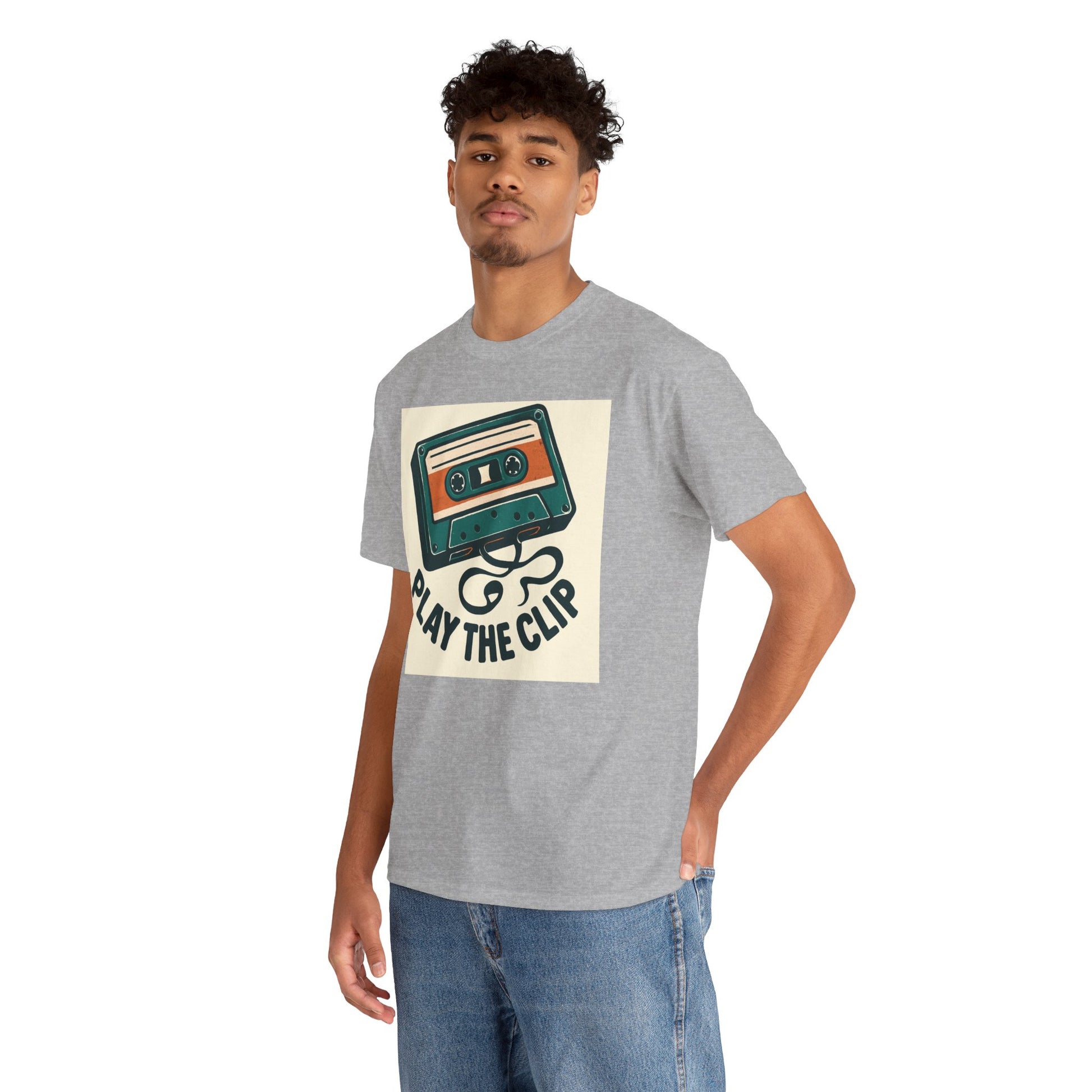 Cassette Tape 'Play the Clip' T-Shirt — Retro Music Tee Printify