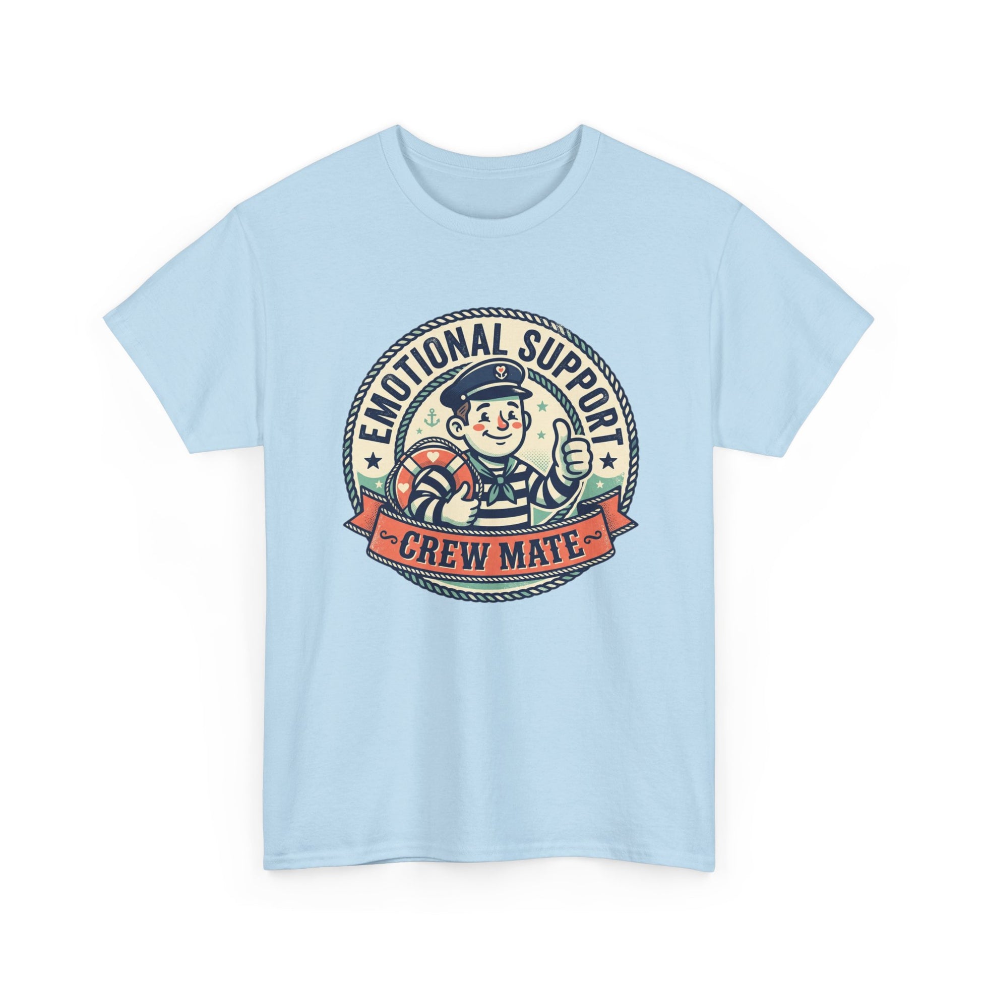Emotional Support Crew Mate T‑Shirt — Retro Nautical Crewmate Tee Printify