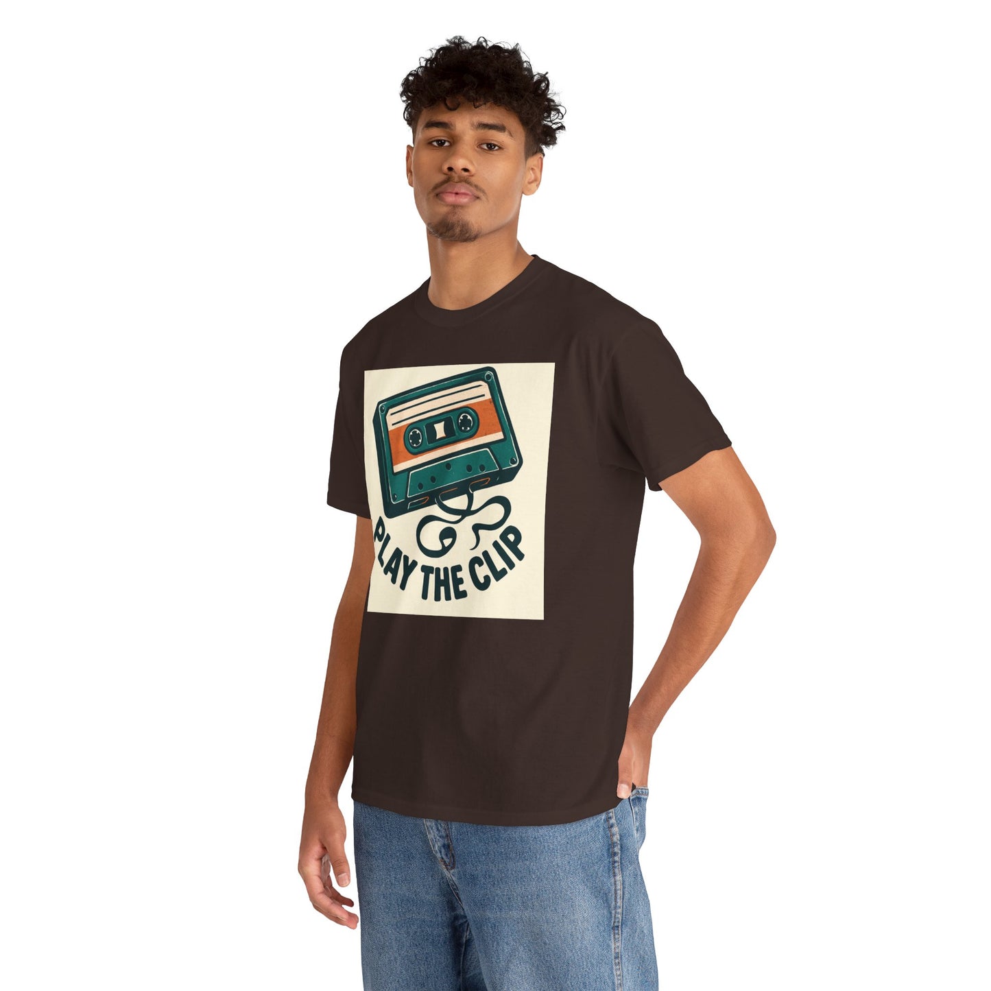Cassette Tape 'Play the Clip' T-Shirt — Retro Music Tee Printify