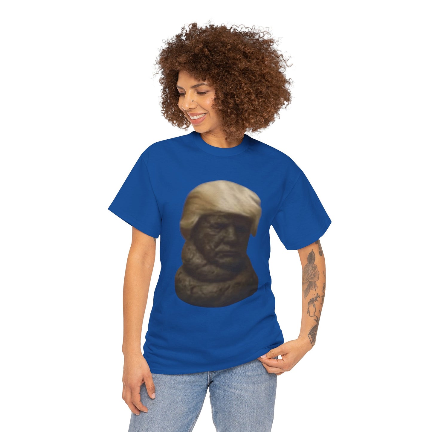 Graphic Tee — Bronze Bust Illustration T‑Shirt