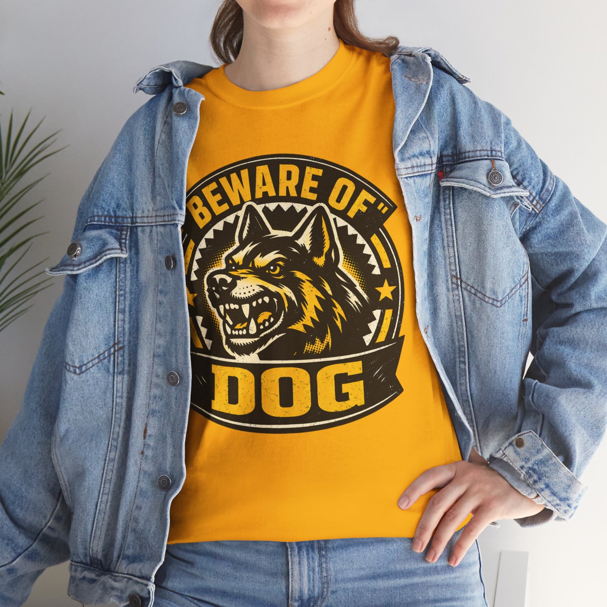 Beware of Dog T-Shirt — Retro Aggressive Dog Warning Graphic Tee Printify