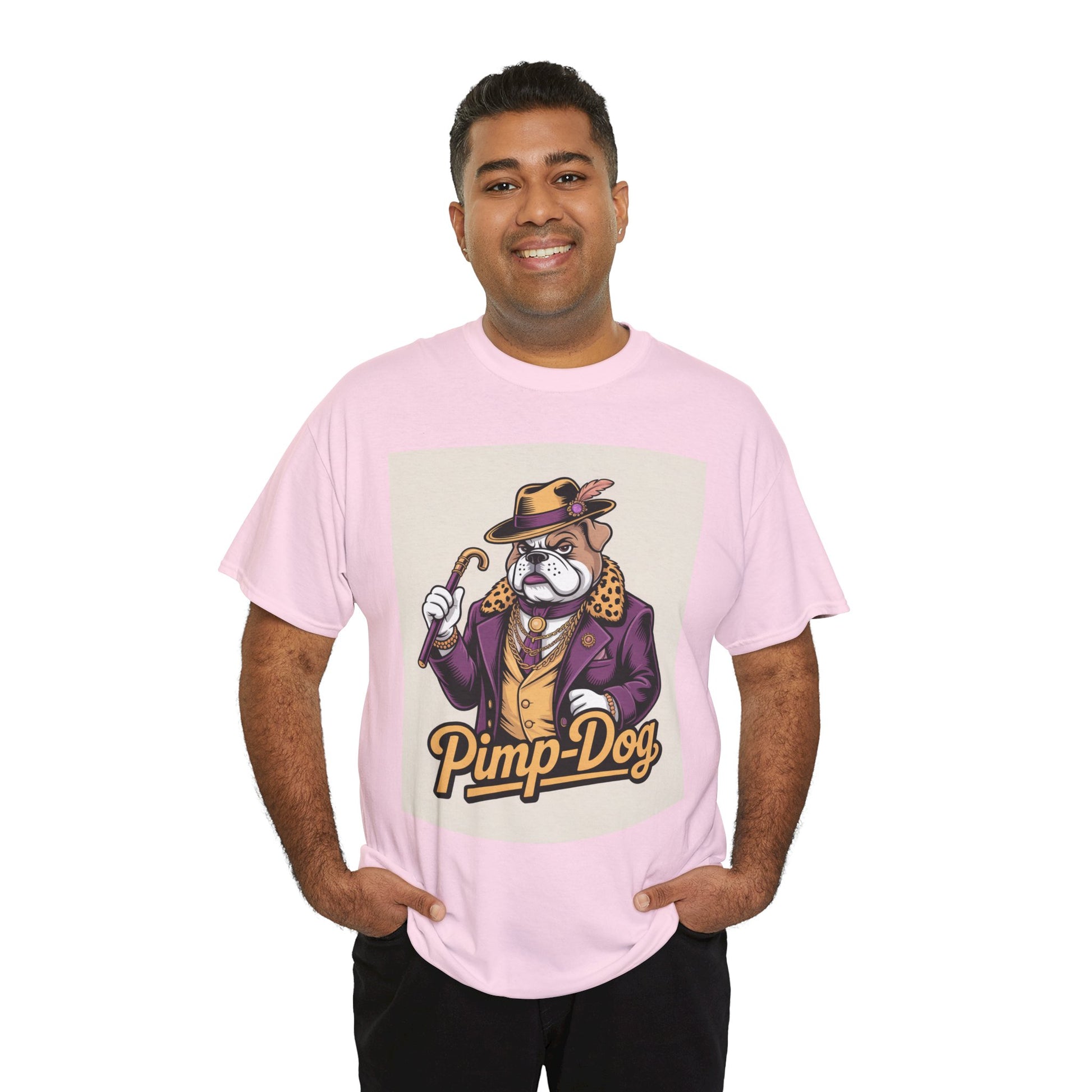 Pimp-Dog Graphic Tee — Retro Bulldog Character Shirt Printify