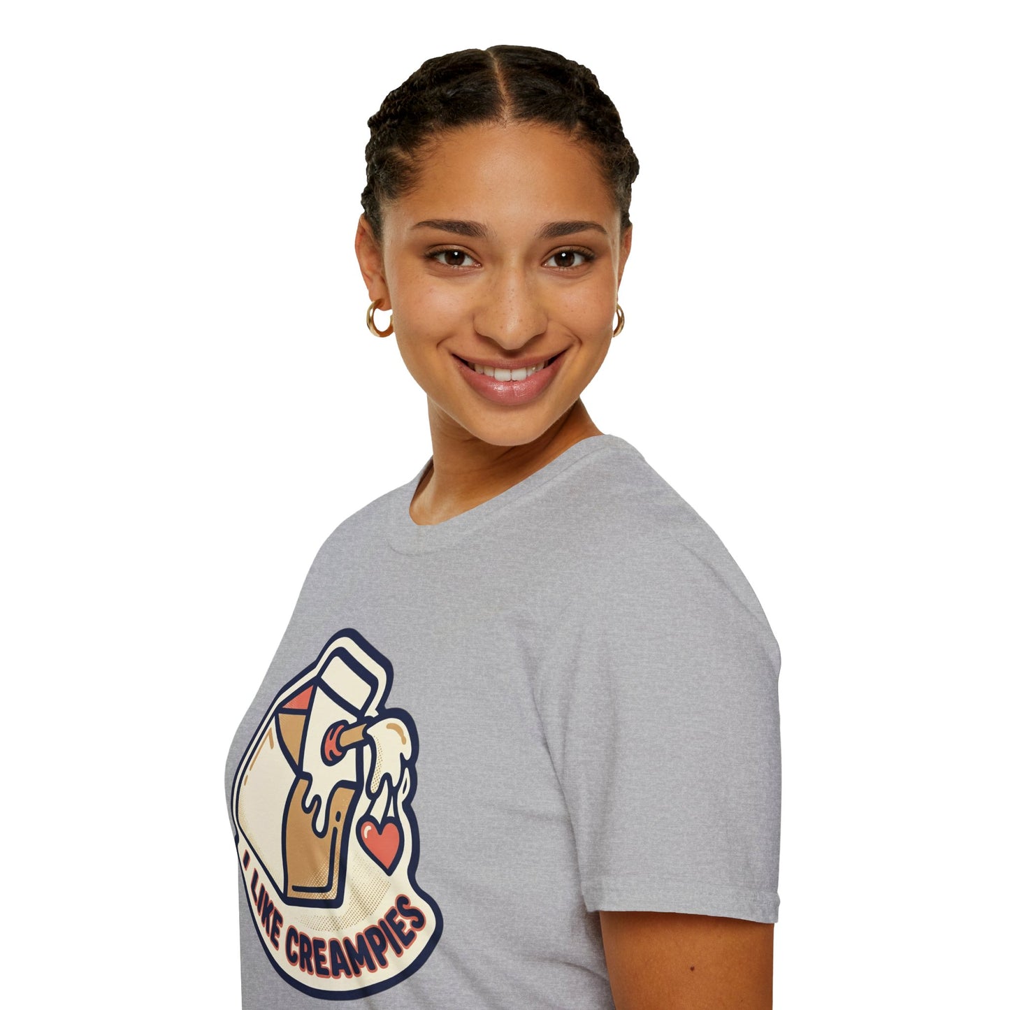 Cream Pie Cartoon T-Shirt — "I Like Creampies" Retro Milk Carton Graphic Tee