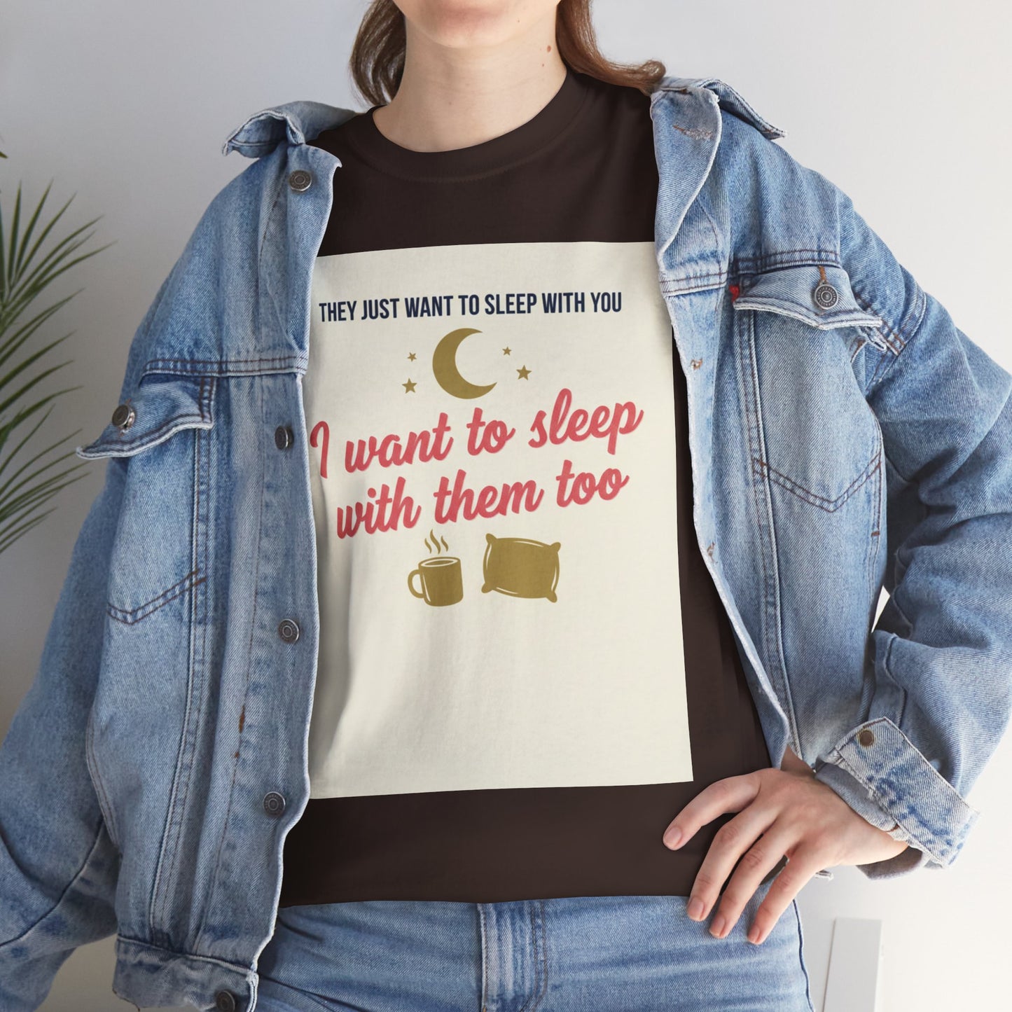 Sleepy Cats T-Shirt — "I Want to Sleep with Them Too" Cute Nighttime Pet Tee