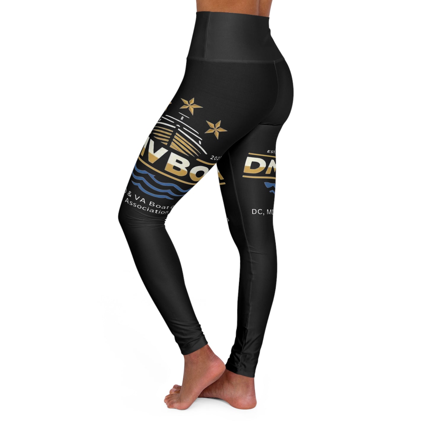 Boardman Logo High-Waist Yoga Leggings — Black AOP Fitness Tights