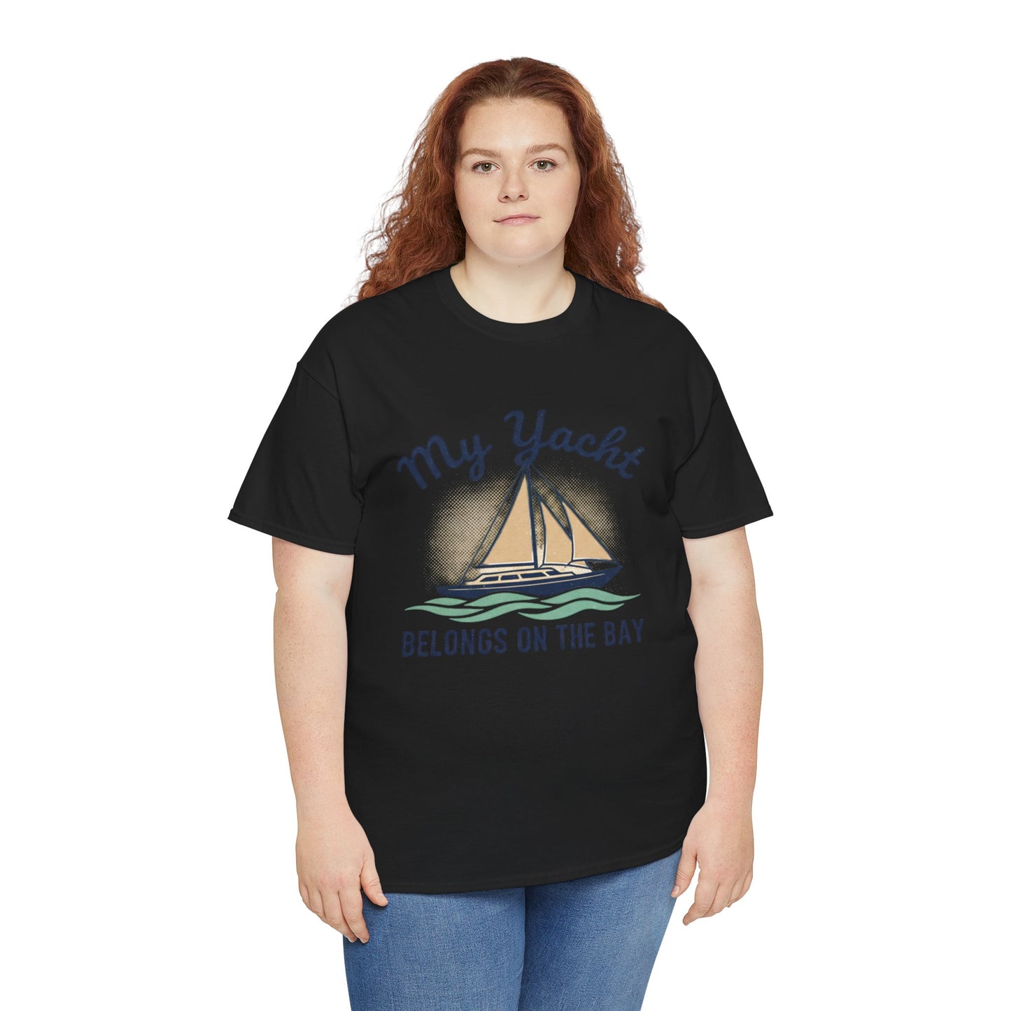 Sailboat Graphic Tee - "My Yacht Belongs on the Bay" Casual Nautical T-Shirt