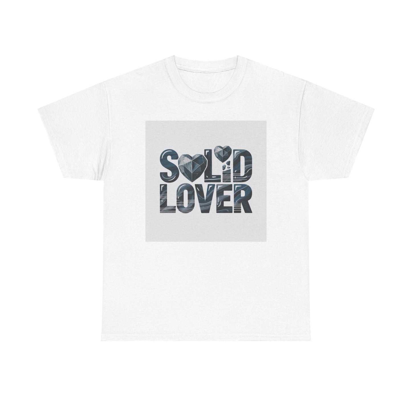 Solid Lover T‑Shirt — Bold Heart Typography Tee for Couples & Romance