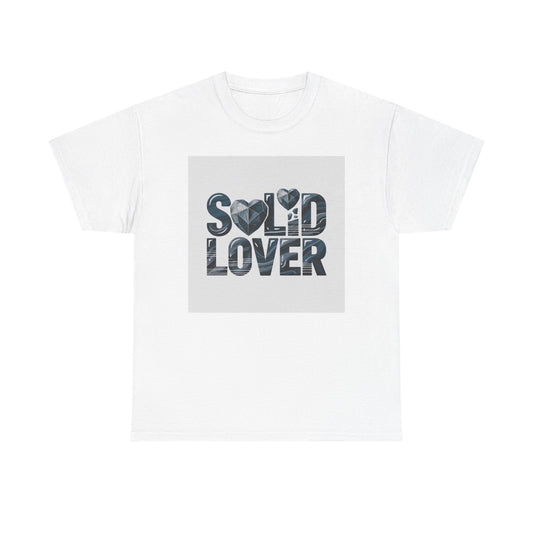 Solid Lover T‑Shirt — Bold Heart Typography Tee for Couples & Romance