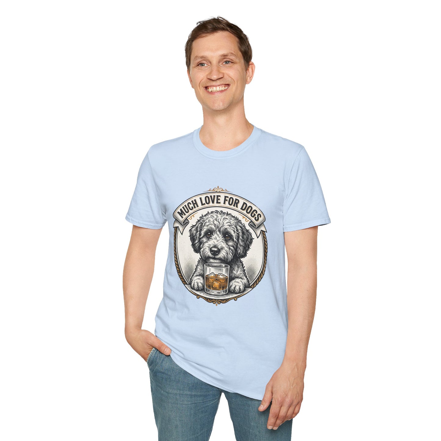 Much Love for Dogs T-Shirt — Vintage Dog Illustration Tee