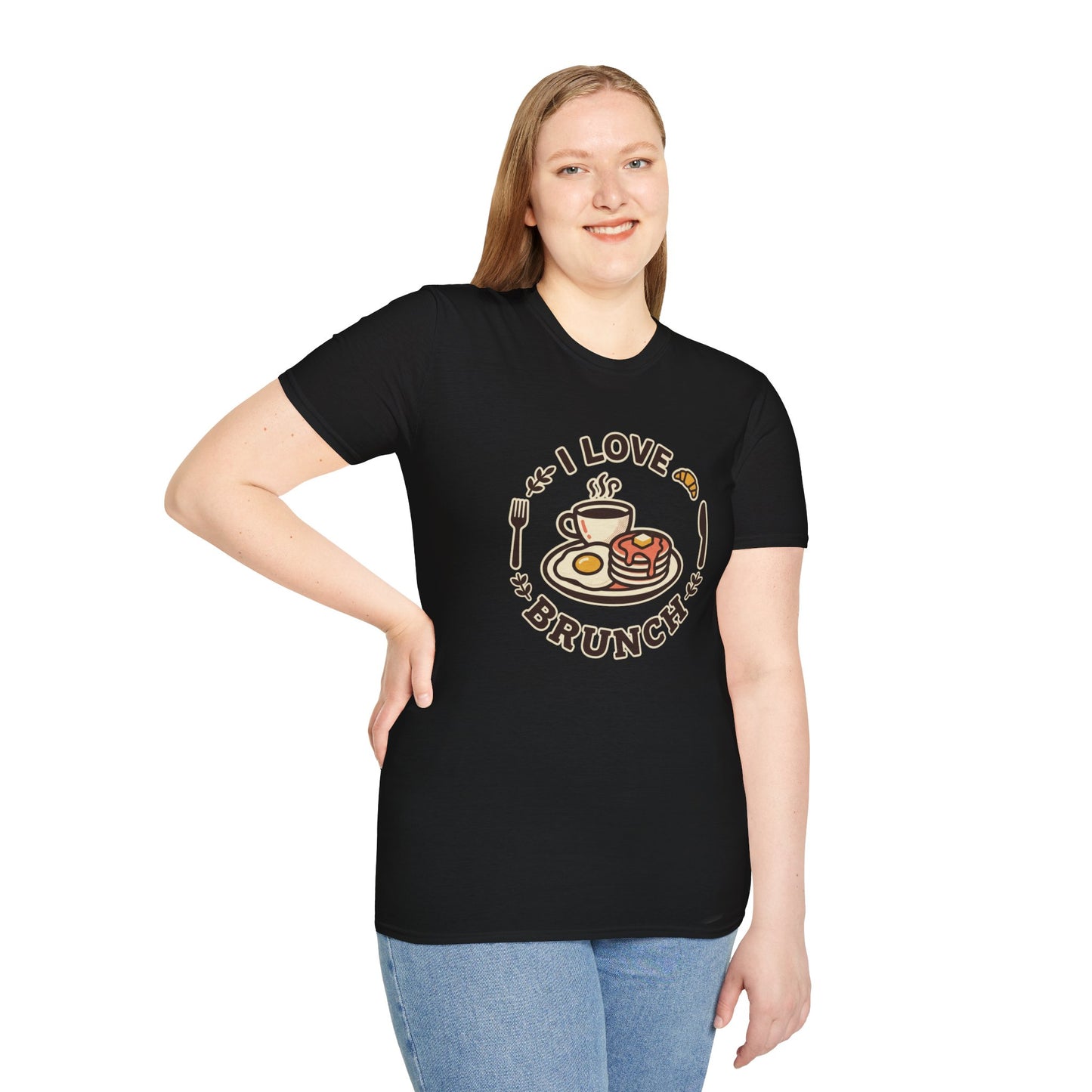 Brunch Lover T-Shirt – "I Love Brunch" Pancakes & Coffee Graphic Tee