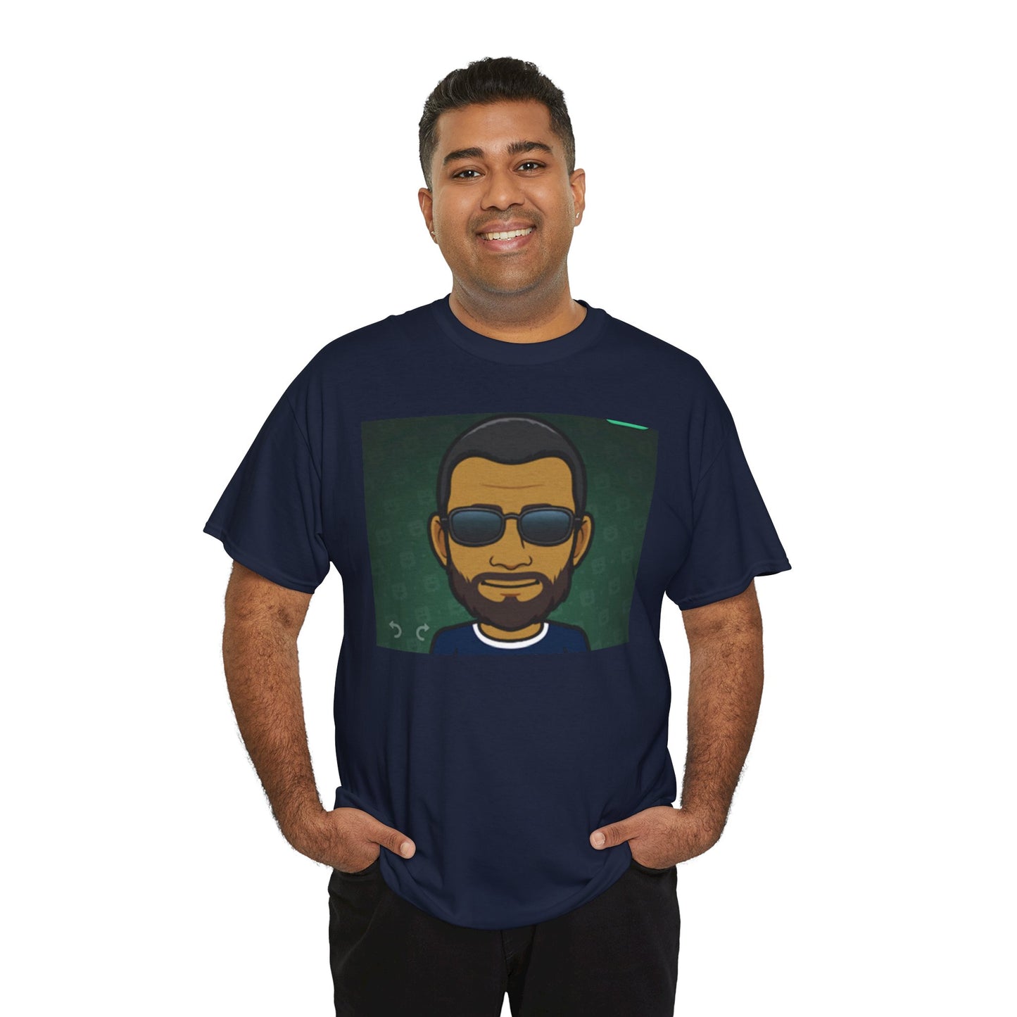 Bitmoji Portrait Tee — Cool Sunglasses Avatar Graphic T-Shirt Printify
