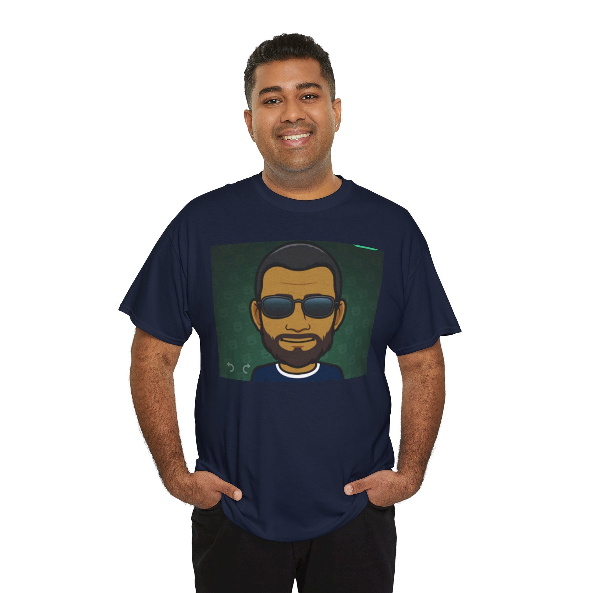 Bitmoji Portrait Tee — Cool Sunglasses Avatar Graphic T-Shirt Printify