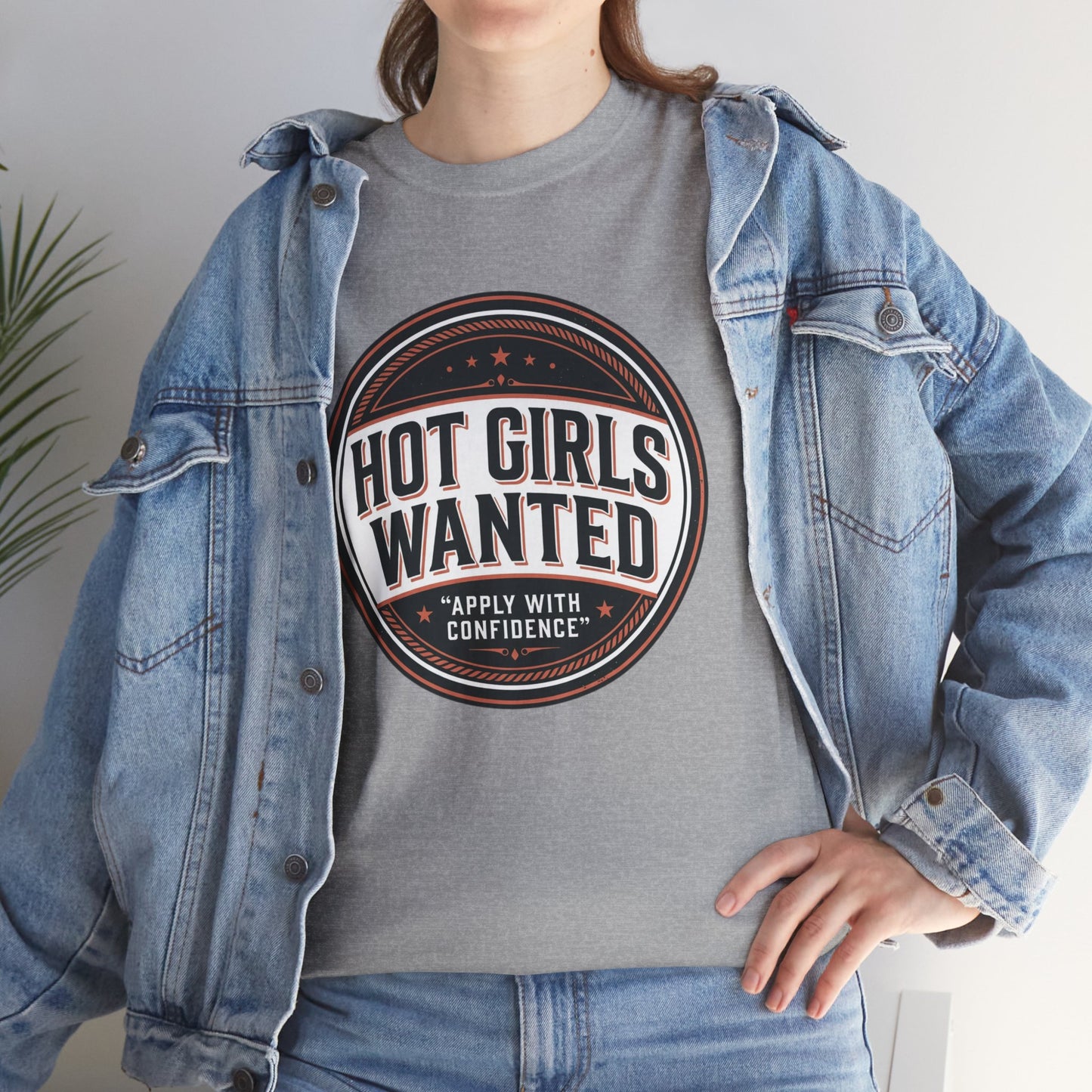 T-Shirt — "Hot Girls Wanted" Retro Badge Tee