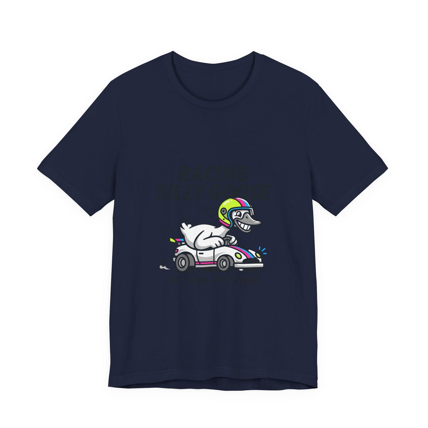 Racing Silly Goose Tee | motorsport parody, checkered race day humor