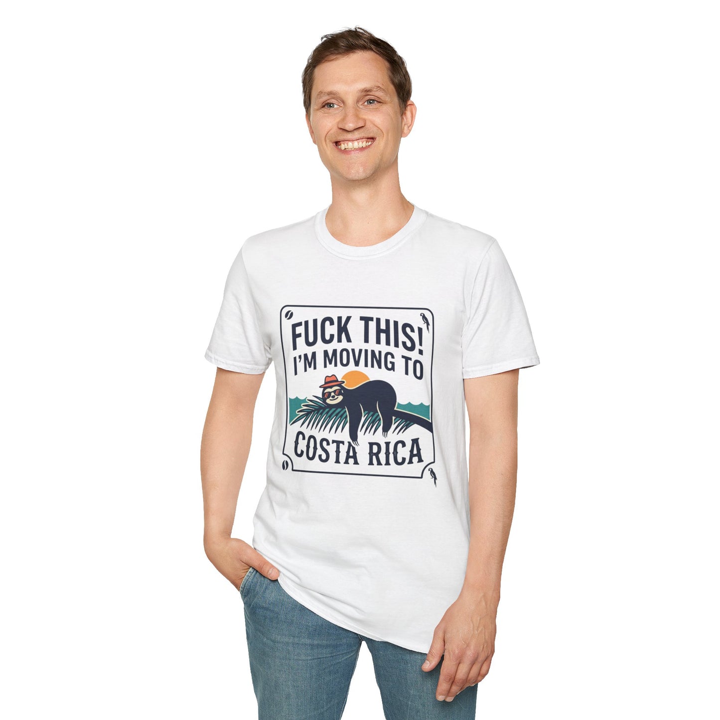 I'm Moving to Costa Rica T-Shirt — Funny Sloth 'Fuck This!' Vacation Tee