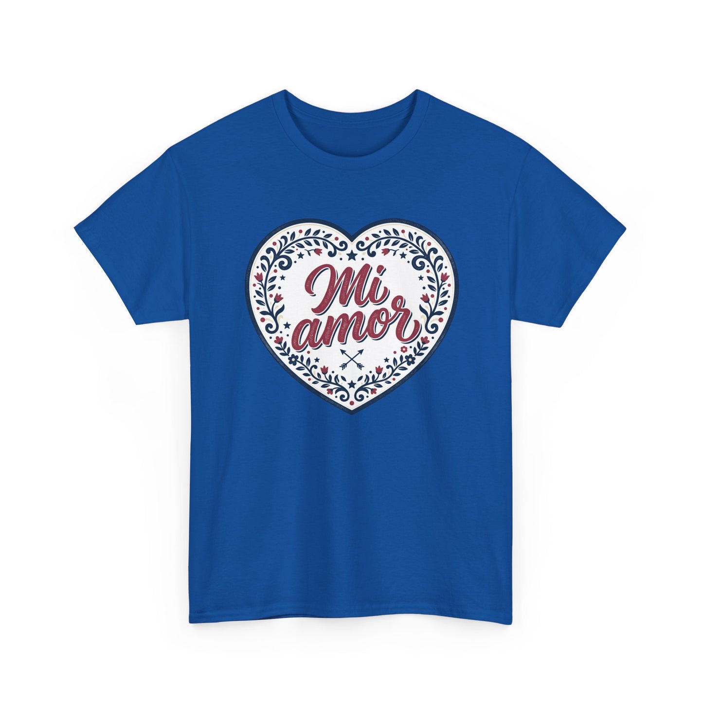 Mi Amor Heart T-Shirt — Romantic Floral Graphic Tee for Valentine’s Day