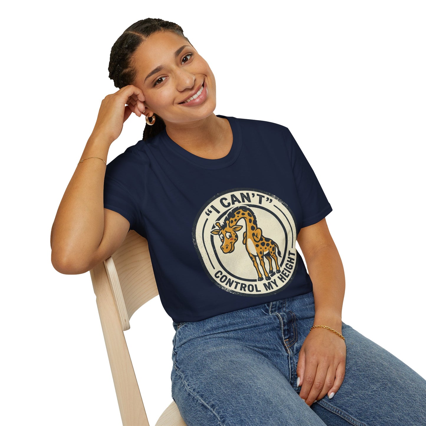 Giraffe 'I Can't Control My Height' T-Shirt