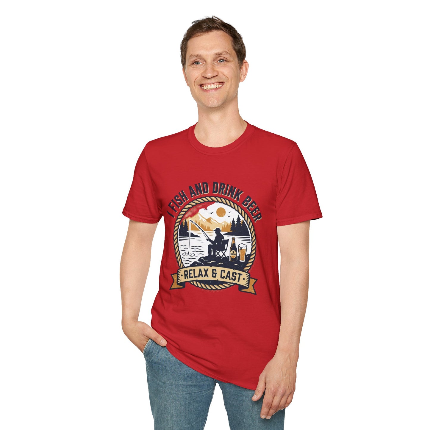 Fishing & Beer T-Shirt — "I Fish and Drink Beer" Relax & Cast Graphic Tee