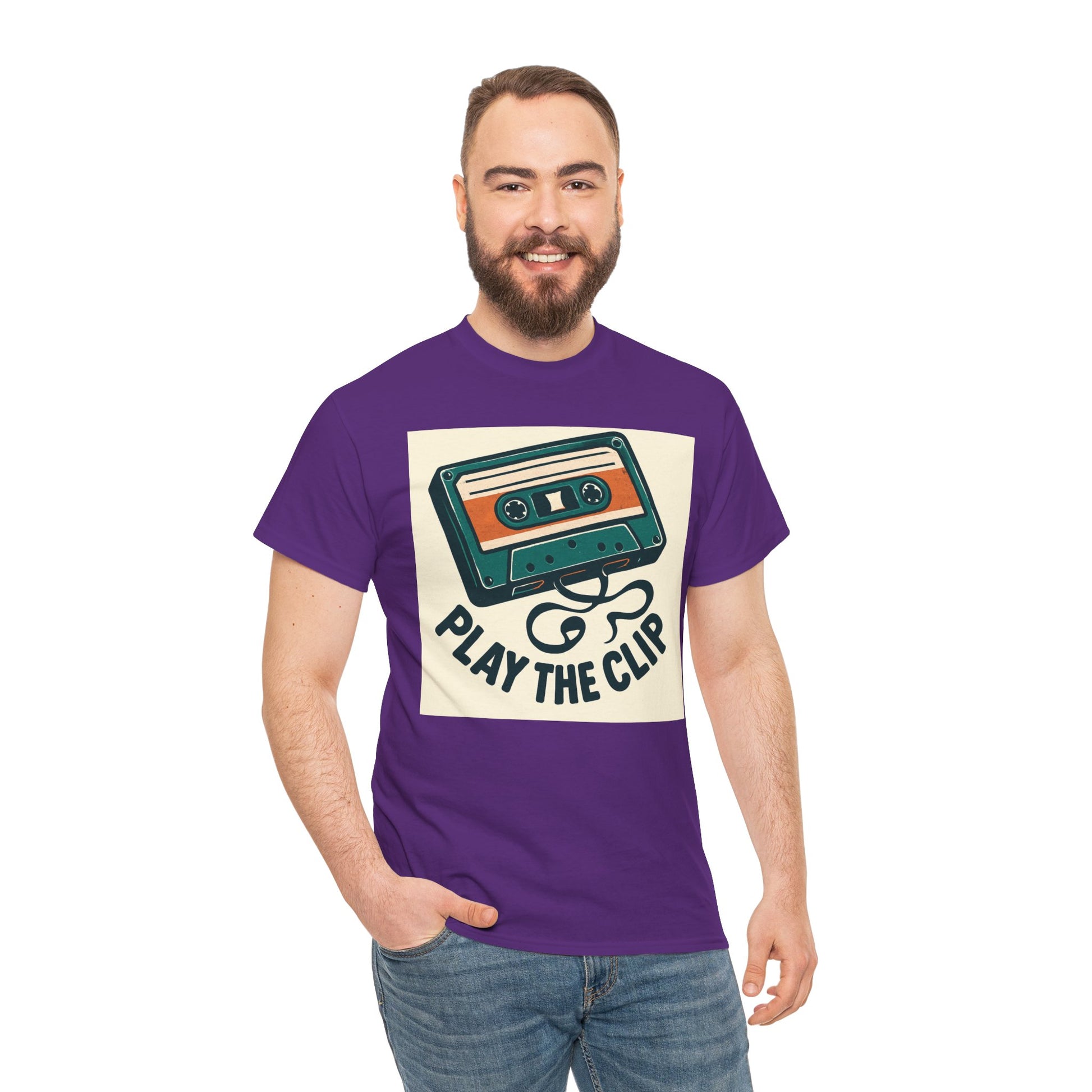 Cassette Tape 'Play the Clip' T-Shirt — Retro Music Tee Printify