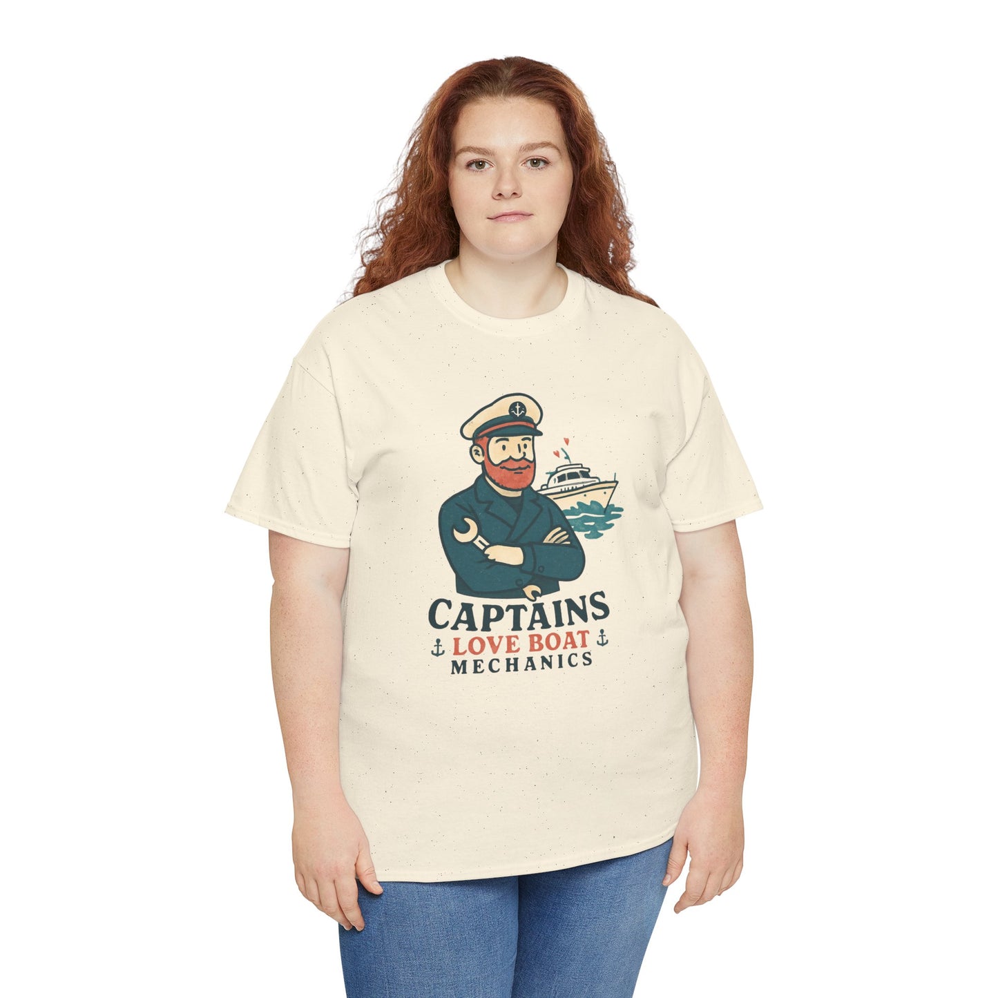 Captain Mechanics T‑Shirt — "Captains Love Boat Mechanics" Nautical Crew Tee