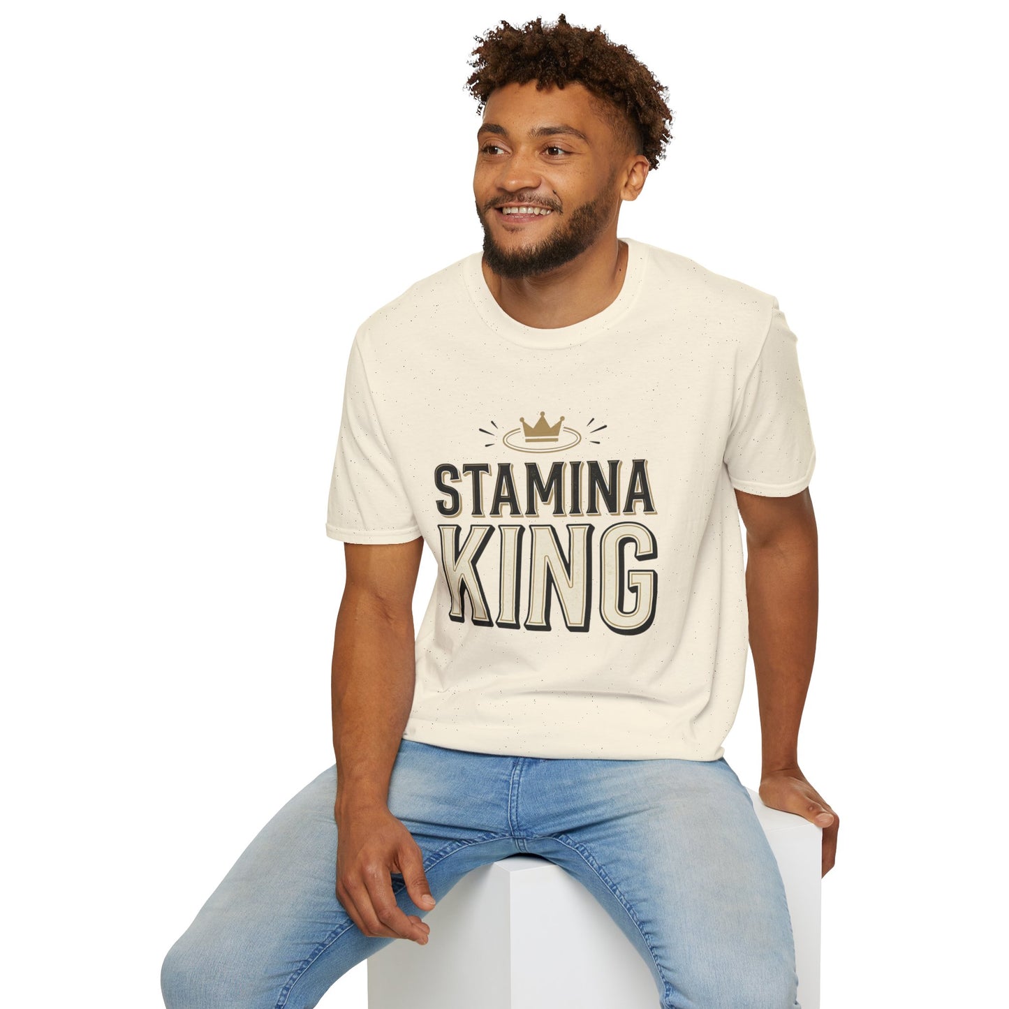 Stamina King T-Shirt — Bold Crown Fitness Tee for Workout Motivation