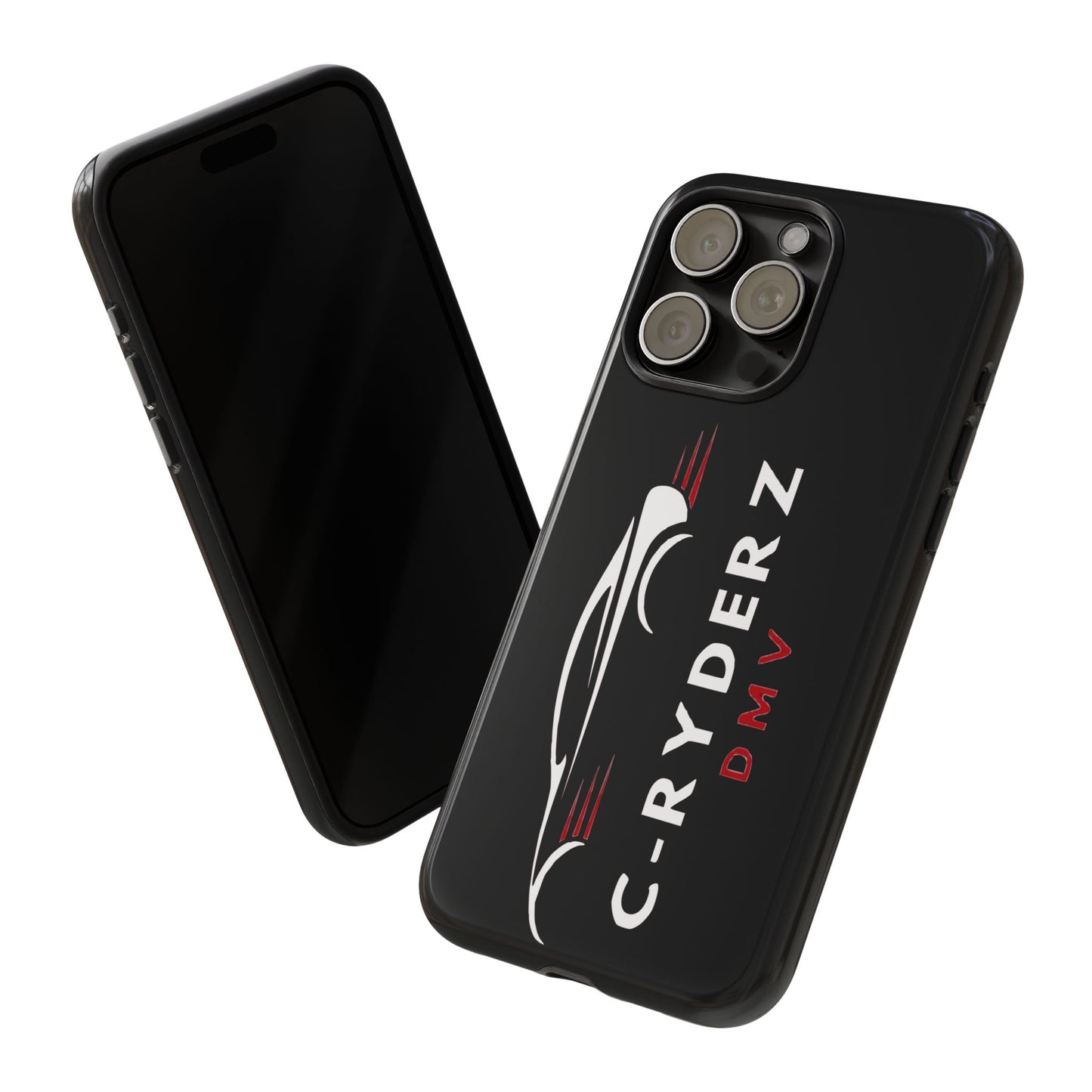 C-Ryderz DMV Black Slim Phone Case — Sporty Car Silhouette Protective Cover Printify