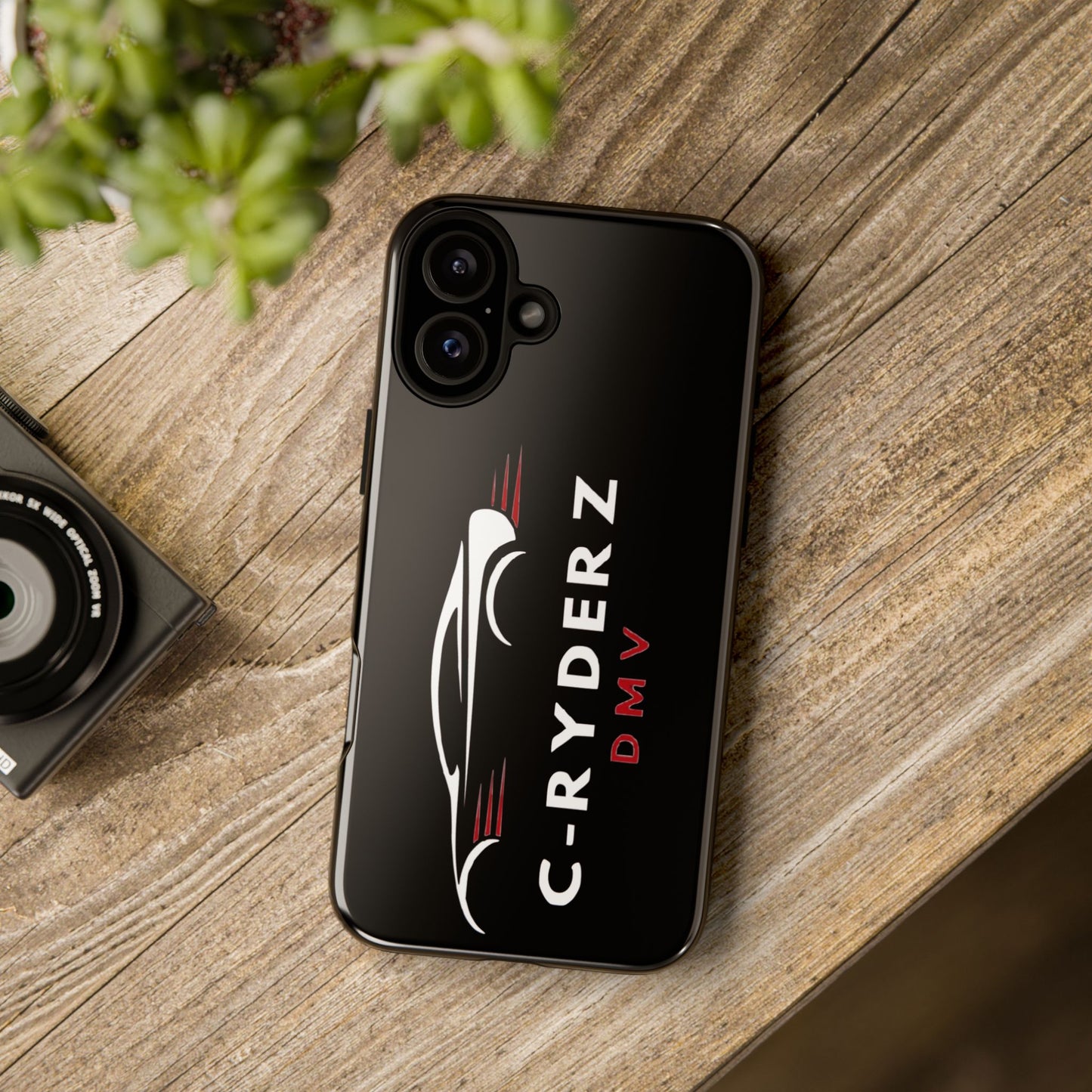 C-Ryderz DMV Black Slim Phone Case — Sporty Car Silhouette Protective Cover Printify
