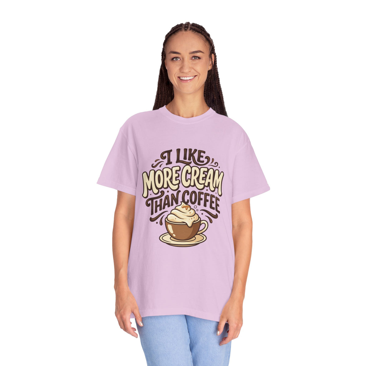 Coffee Tee — "I Like More Cream Than Coffee" Graphic T-Shirt