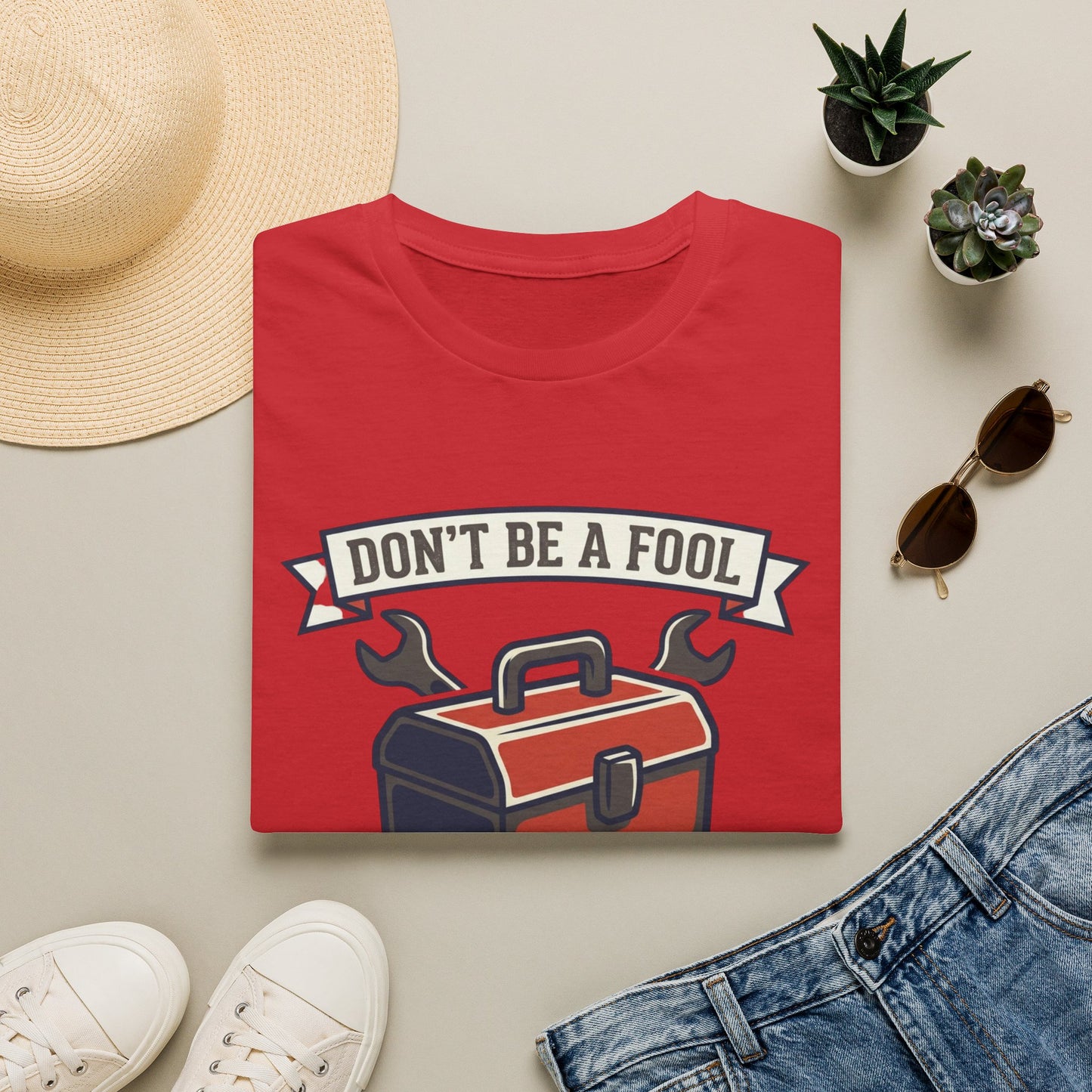 Don't Be a Fool Toolbox T‑Shirt — Wrap Your Tool Shirt for Mechanics & DIYers