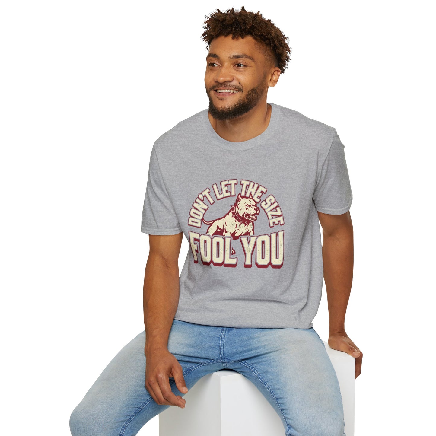 "Don’t Let The Size Fool You" Vintage Dog Tee-Pitbull Graphic T-Shirt