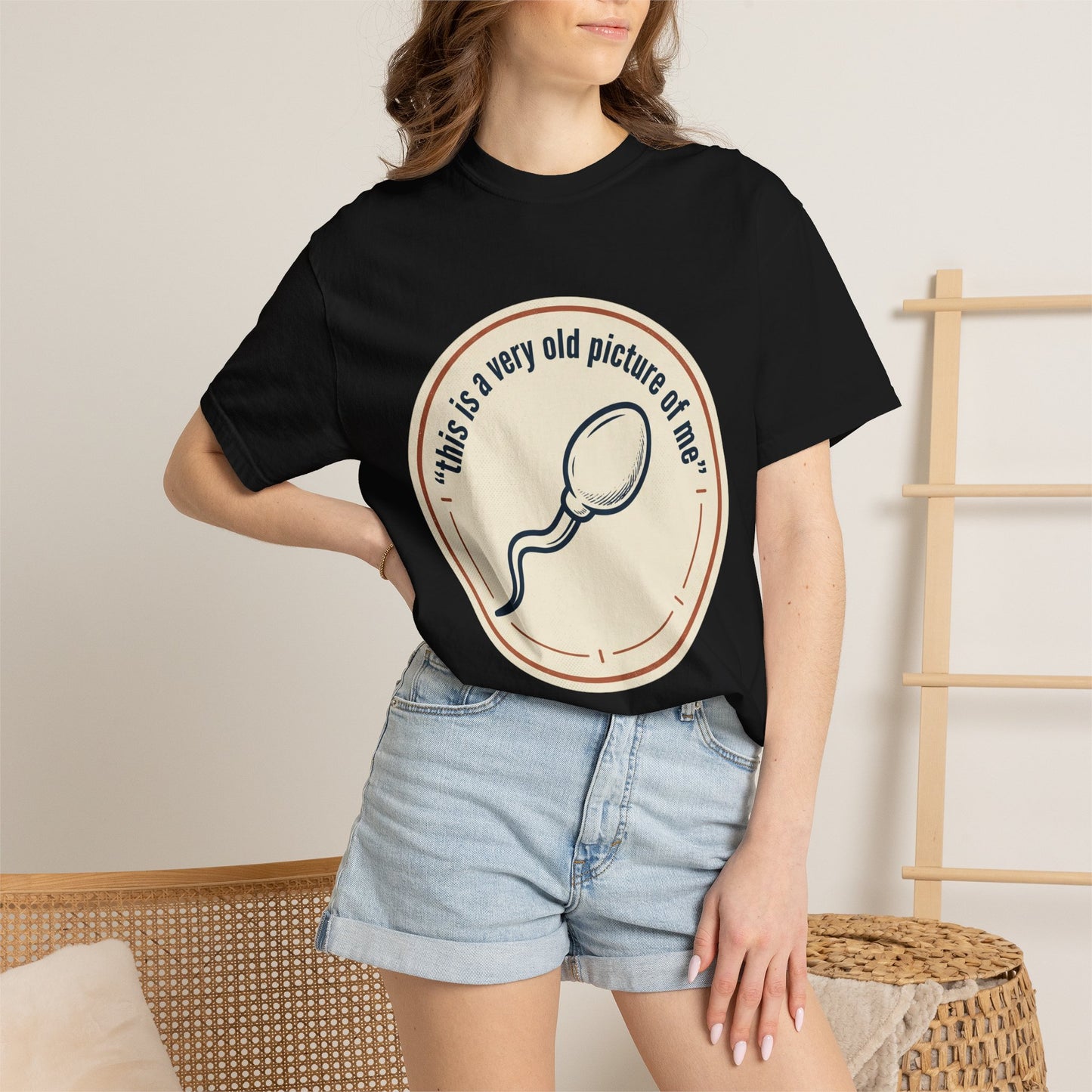 Vintage Sperm Graphic T-Shirt — "this is a very old picture of me"