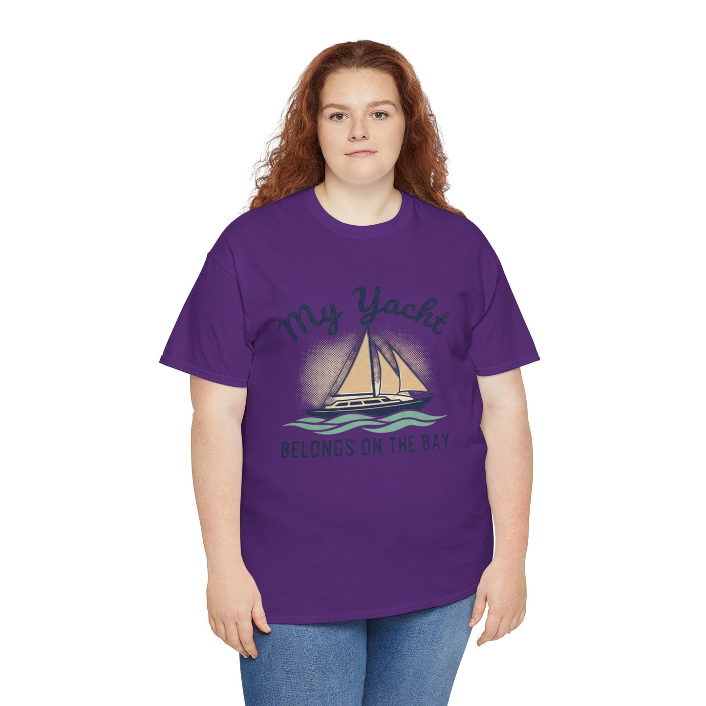 Sailboat Graphic Tee - "My Yacht Belongs on the Bay" Casual Nautical T-Shirt