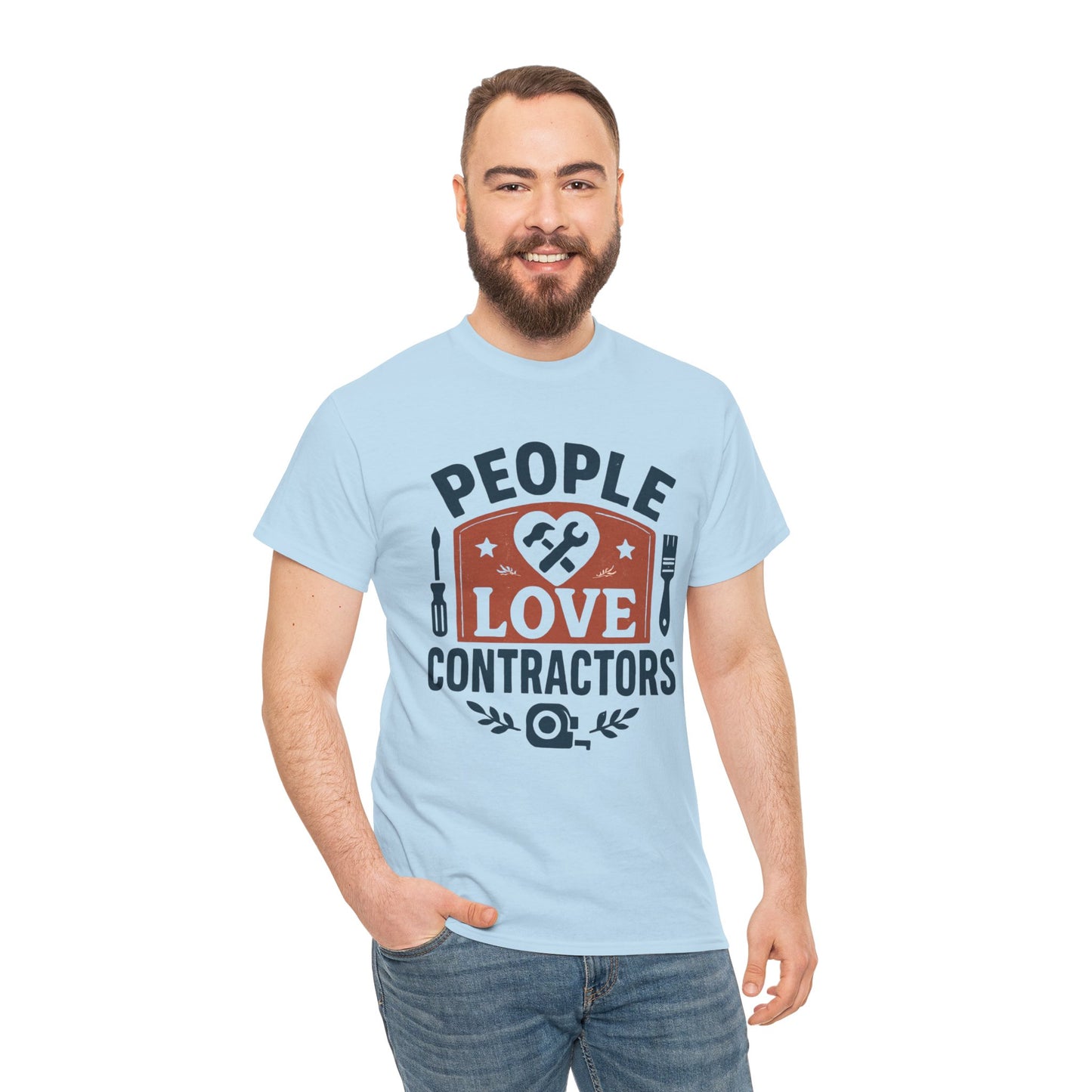 Contractor T-Shirt – "People Love Contractors" Graphic Tee Printify