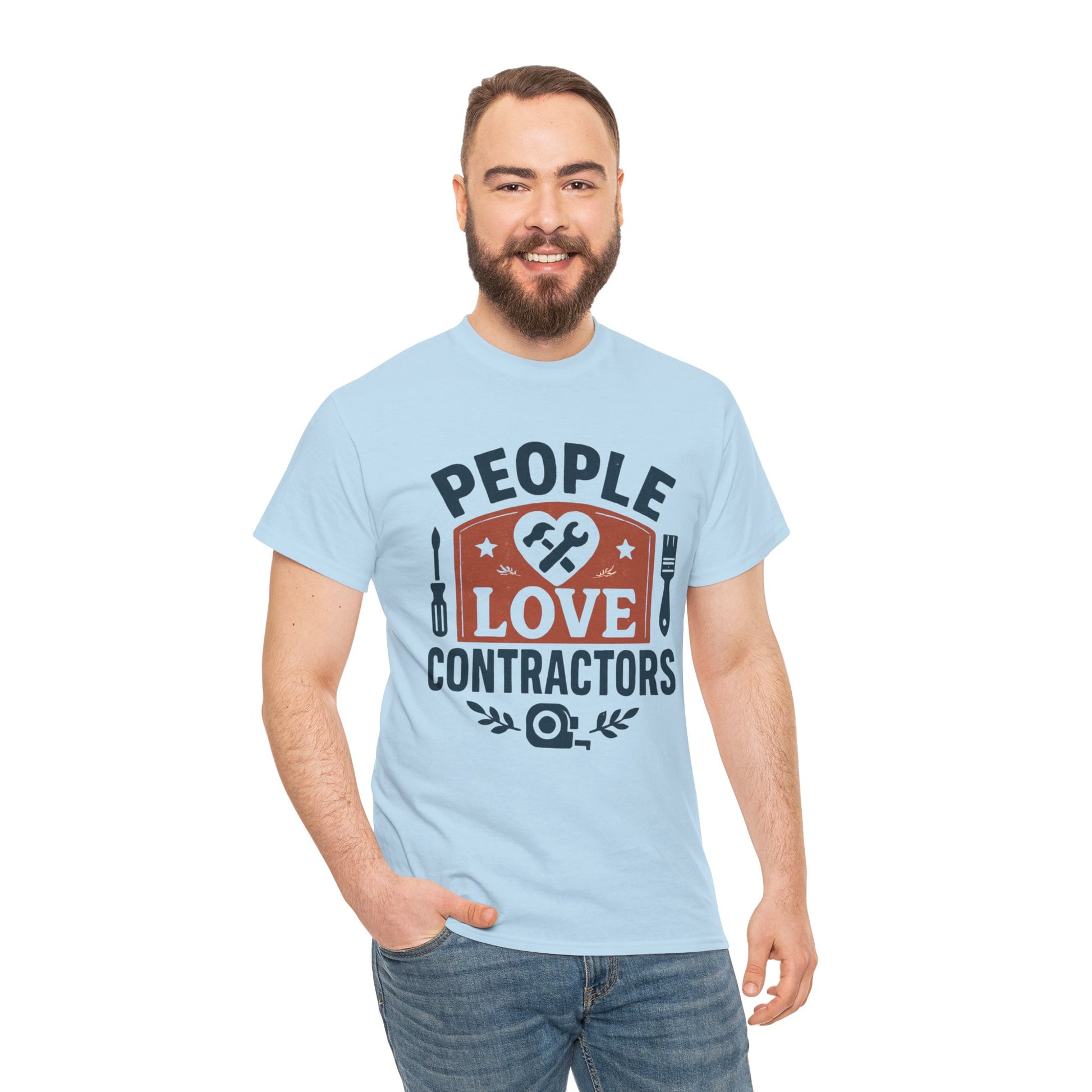 Contractor T-Shirt – "People Love Contractors" Graphic Tee Printify