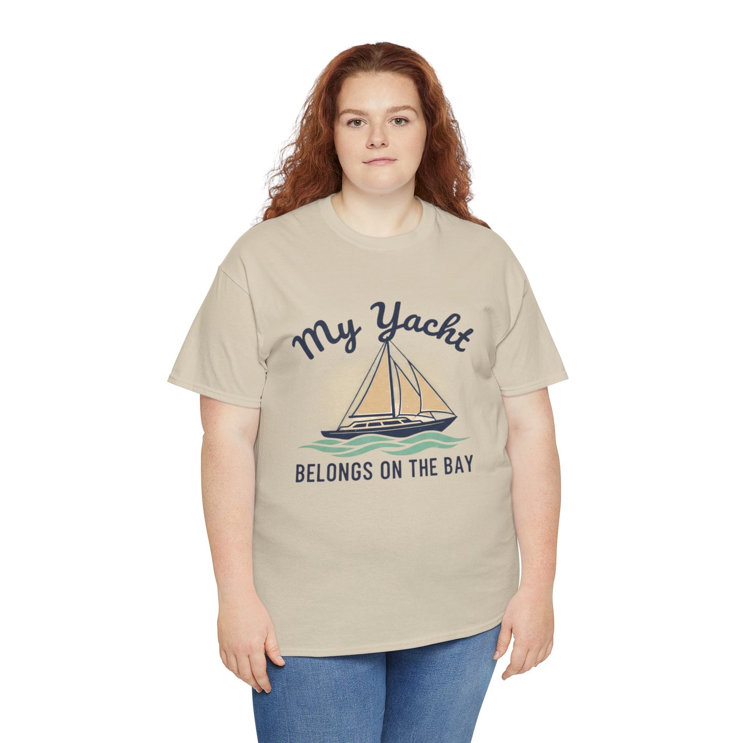 Sailboat Graphic Tee - "My Yacht Belongs on the Bay" Casual Nautical T-Shirt