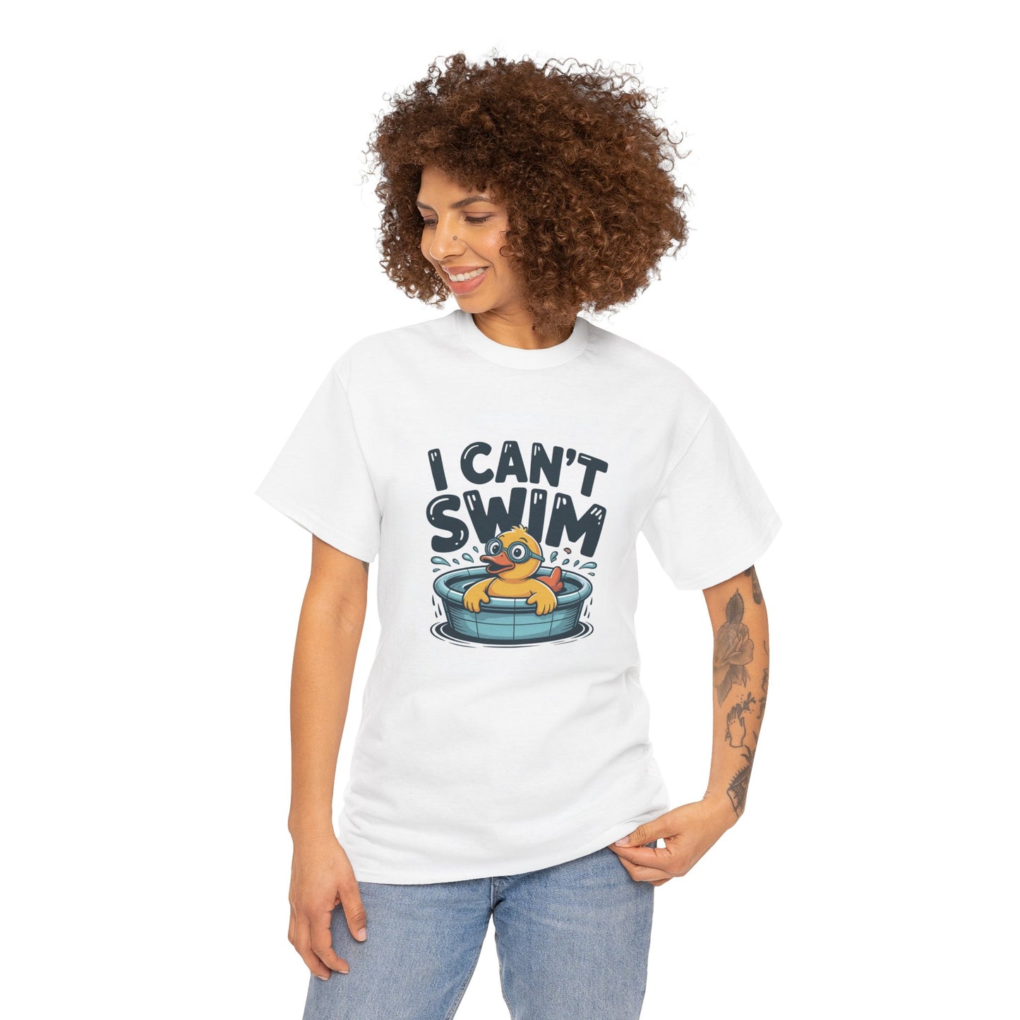 I Can't Swim Duck T-Shirt — Cute Funny Pool Float Graphic Tee